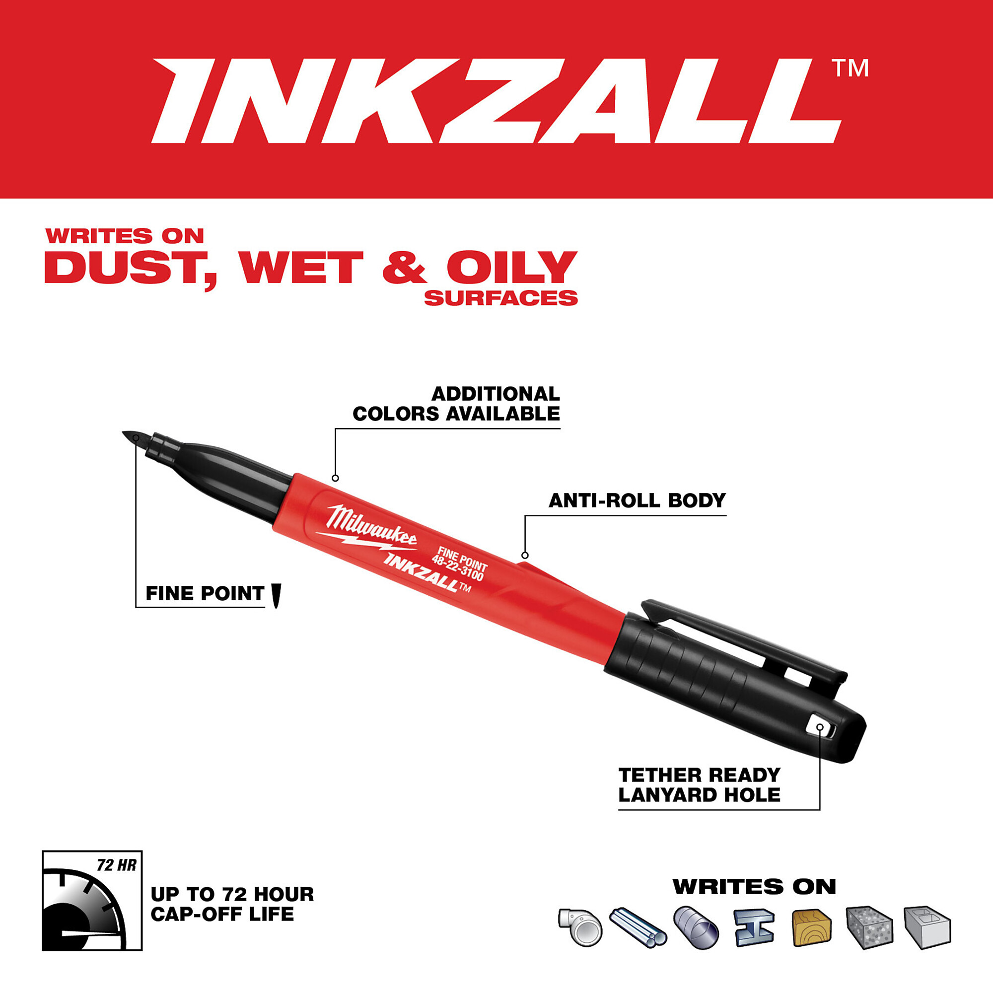 Milwaukee® Inkzall™ Jobsite Markers 