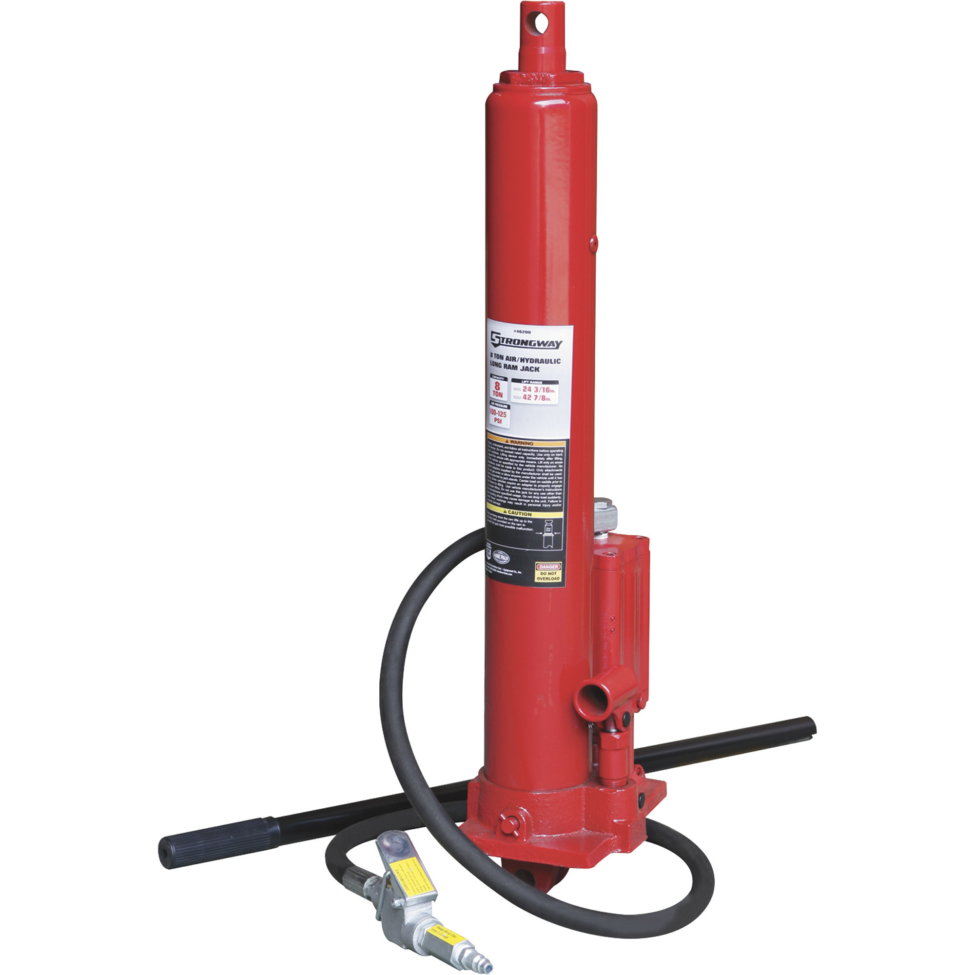 Strongway 8-Ton Long Ram Air/Hydraulic Jack — Single Piston, Clevis Base  Northern Tool