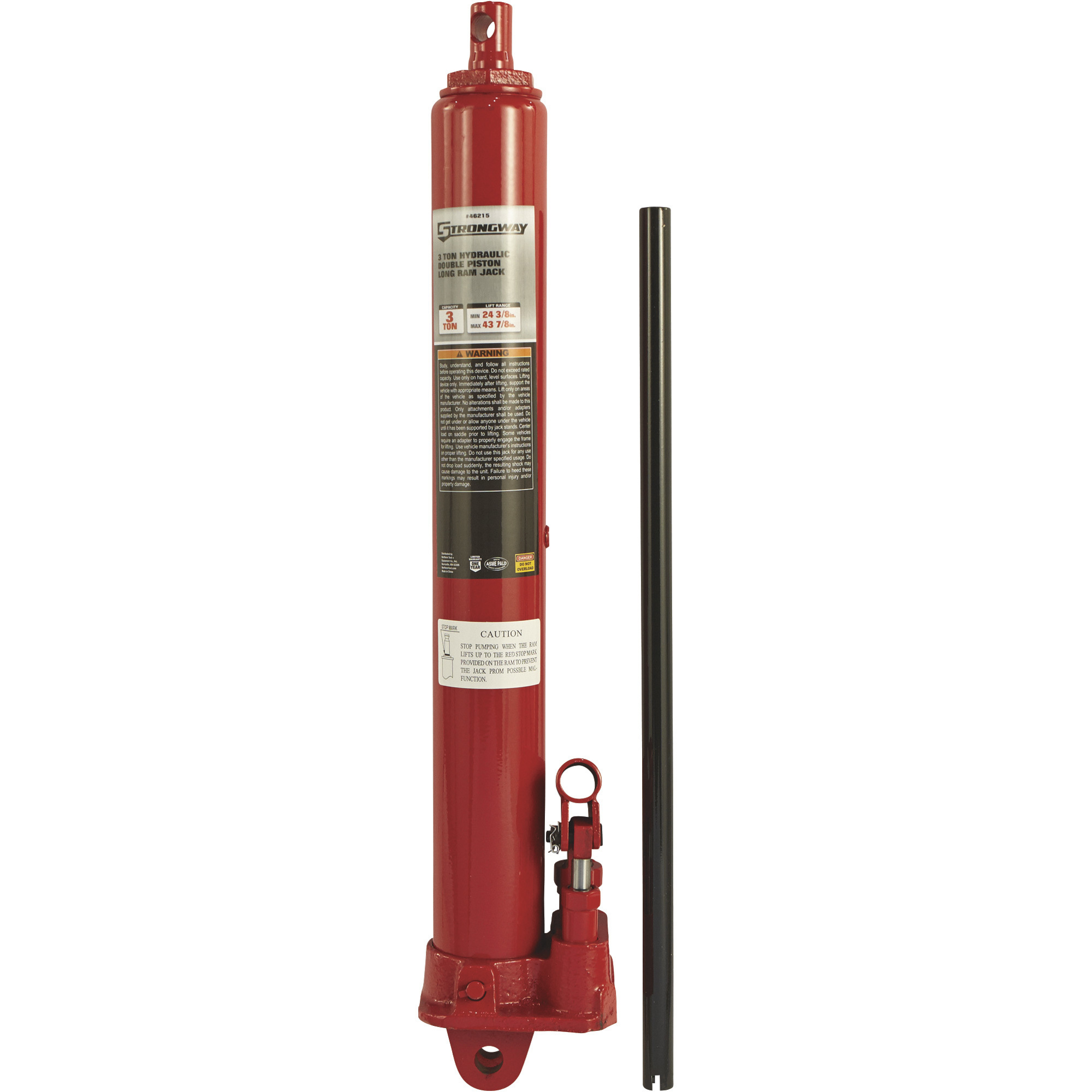Strongway 3-Ton Long Ram Hydraulic Jack — Double Pump, Clevis Base  Northern Tool