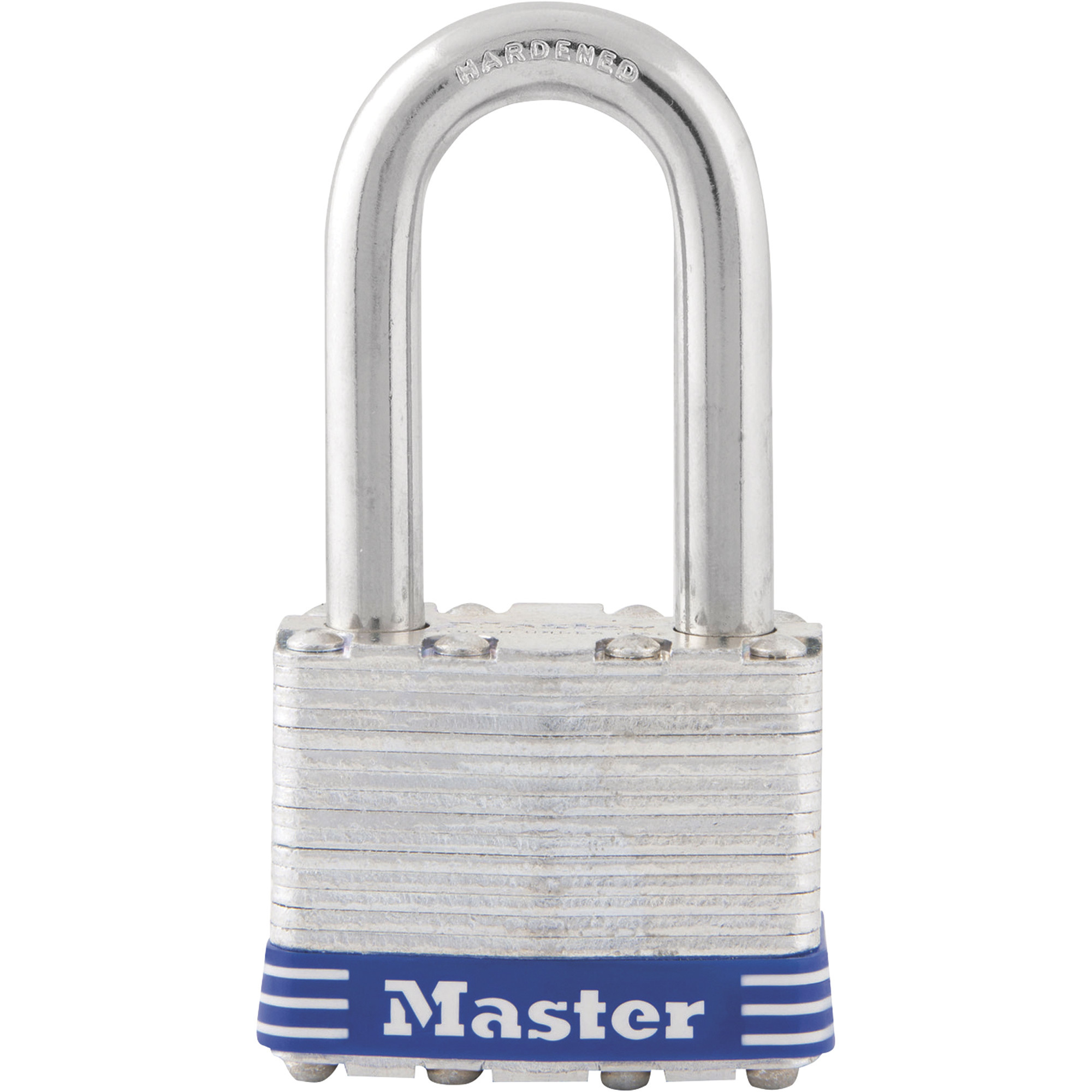 Master Lock Laminated Steel Padlock, 1 1/2in.H Shackle, 1 3/4in.W, Model# 1DLF