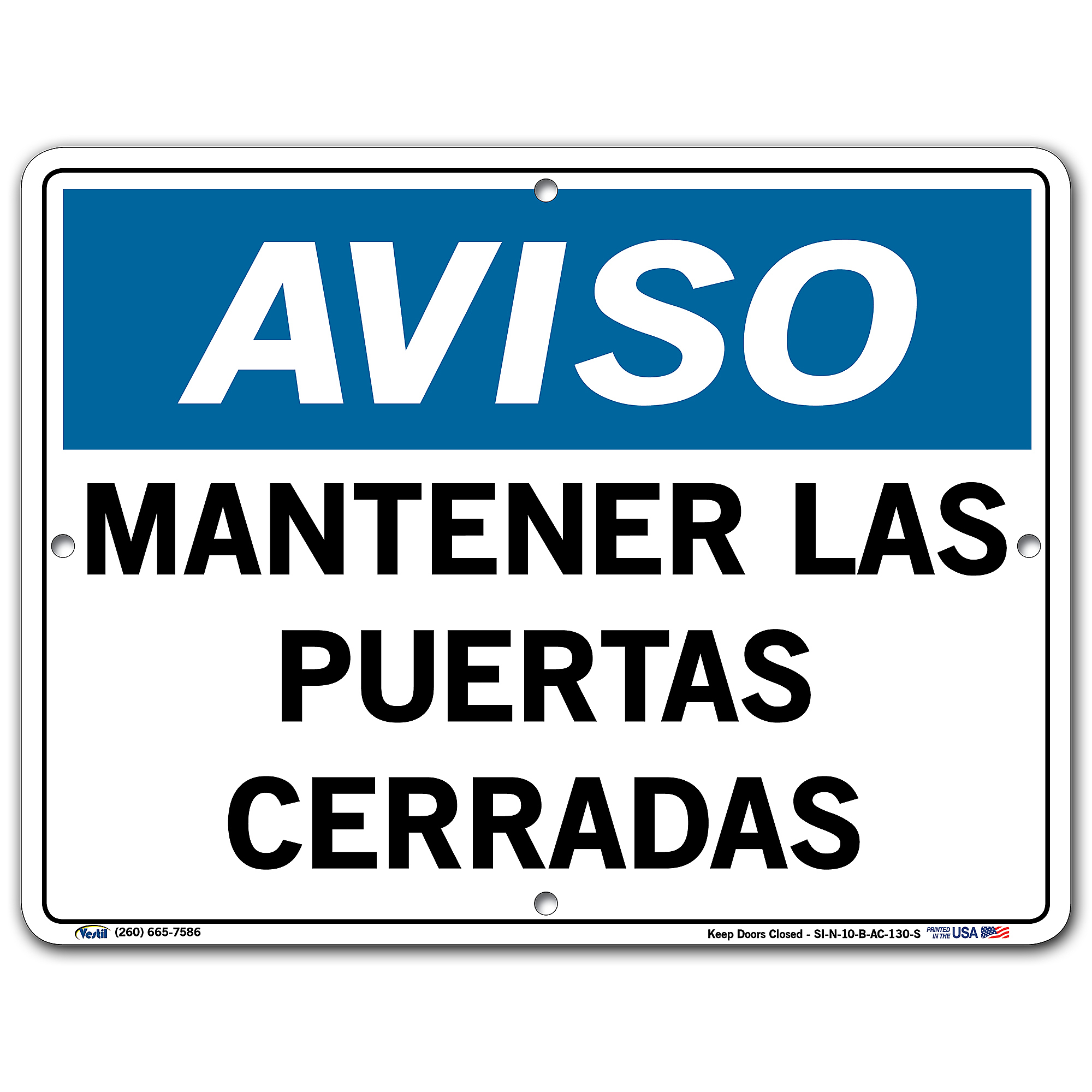 Cerrada Sign Vestil, Notice Sign (Spanish/Espanol) - Aluminum Composite, Sign ...