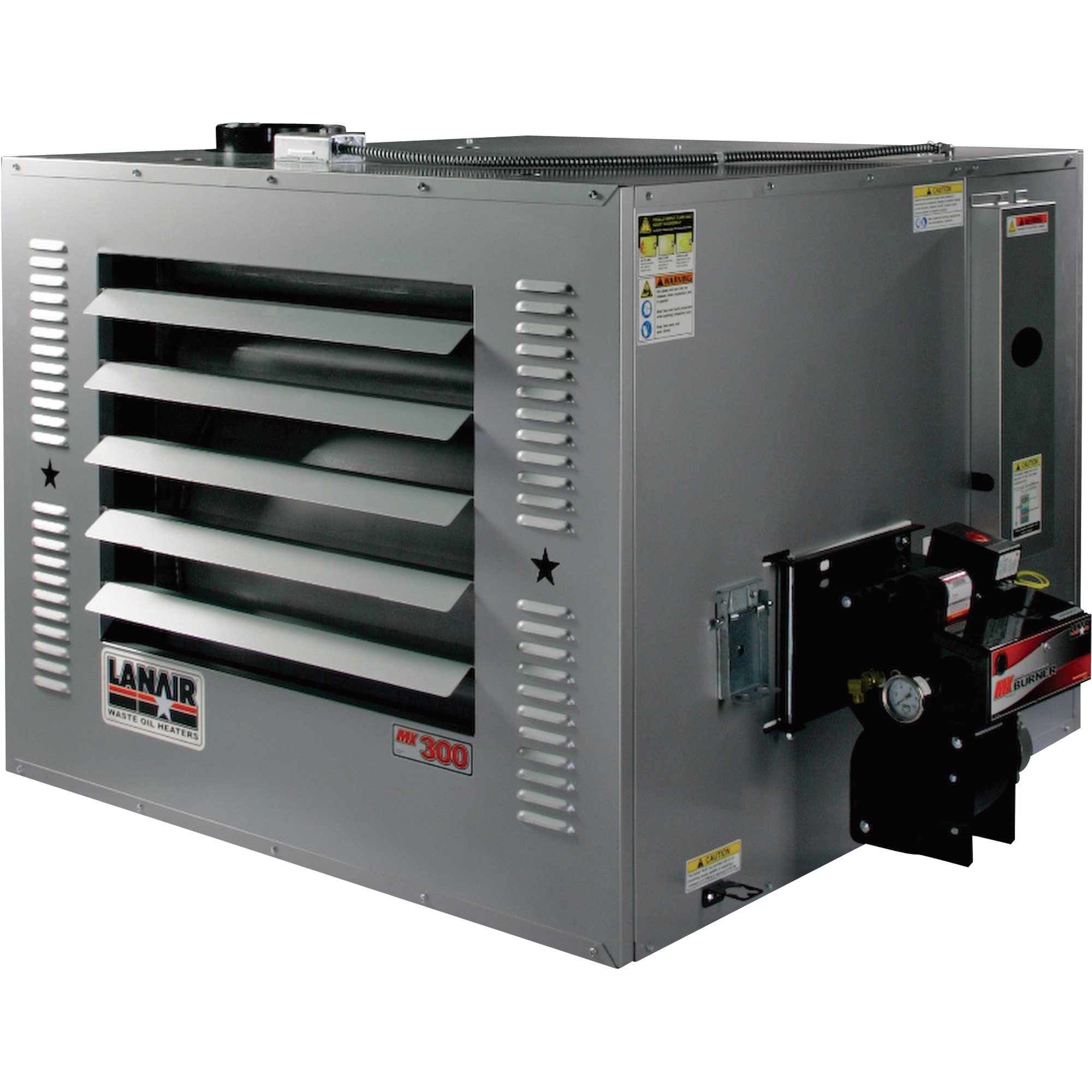 Lanair Waste Oil-Fired Thermostat-Controlled Heater — 300,000 BTU, 10,000 Sq. Ft. Capacity, Model# MX-300