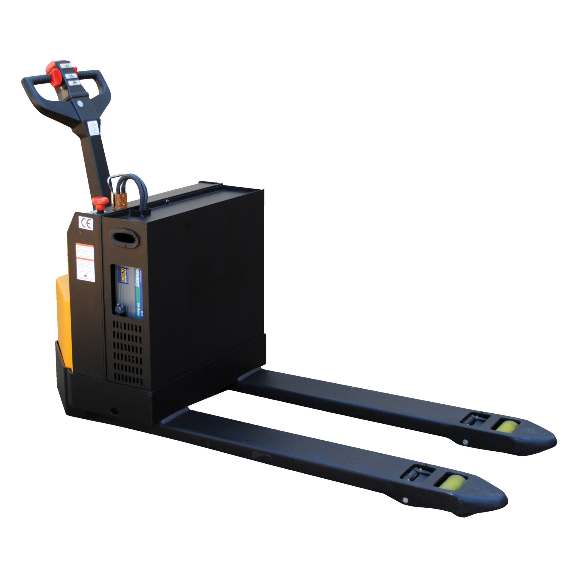 Vestil Steel Electric Pallet Truck with Rider Platform 20 In. x 48 In. 4,500 Lb. Capacity