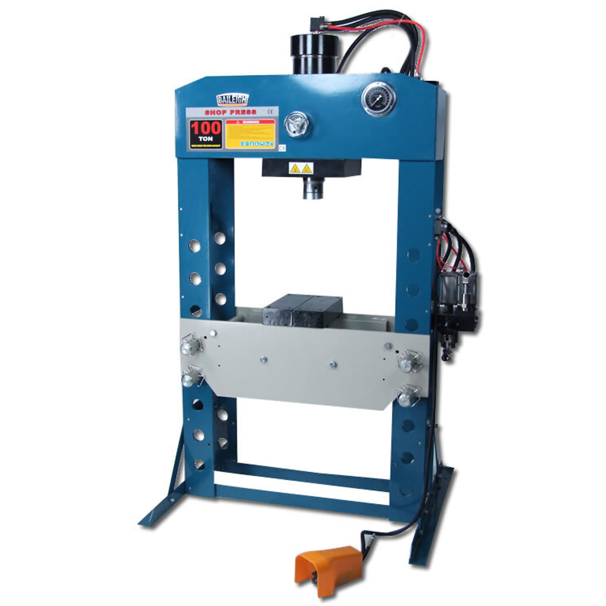 Baileigh, Air H-Frame Press, Press Type Hydraulic, Max. Pressure 100 Tons, Model# HSP-100A