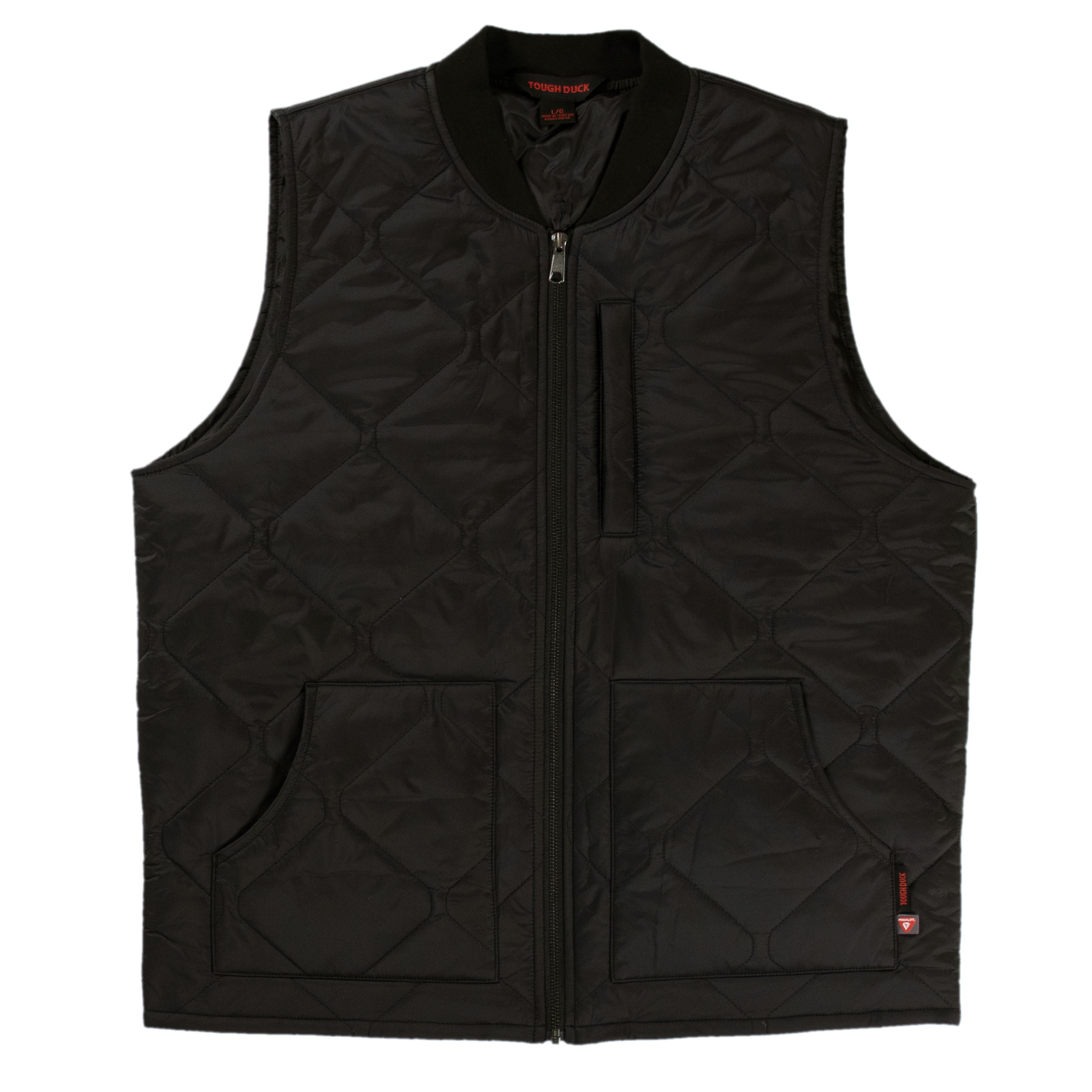 Tough Duck, Quilted Vest, Size XL, Color BLACK, Model# WV031-BLACK