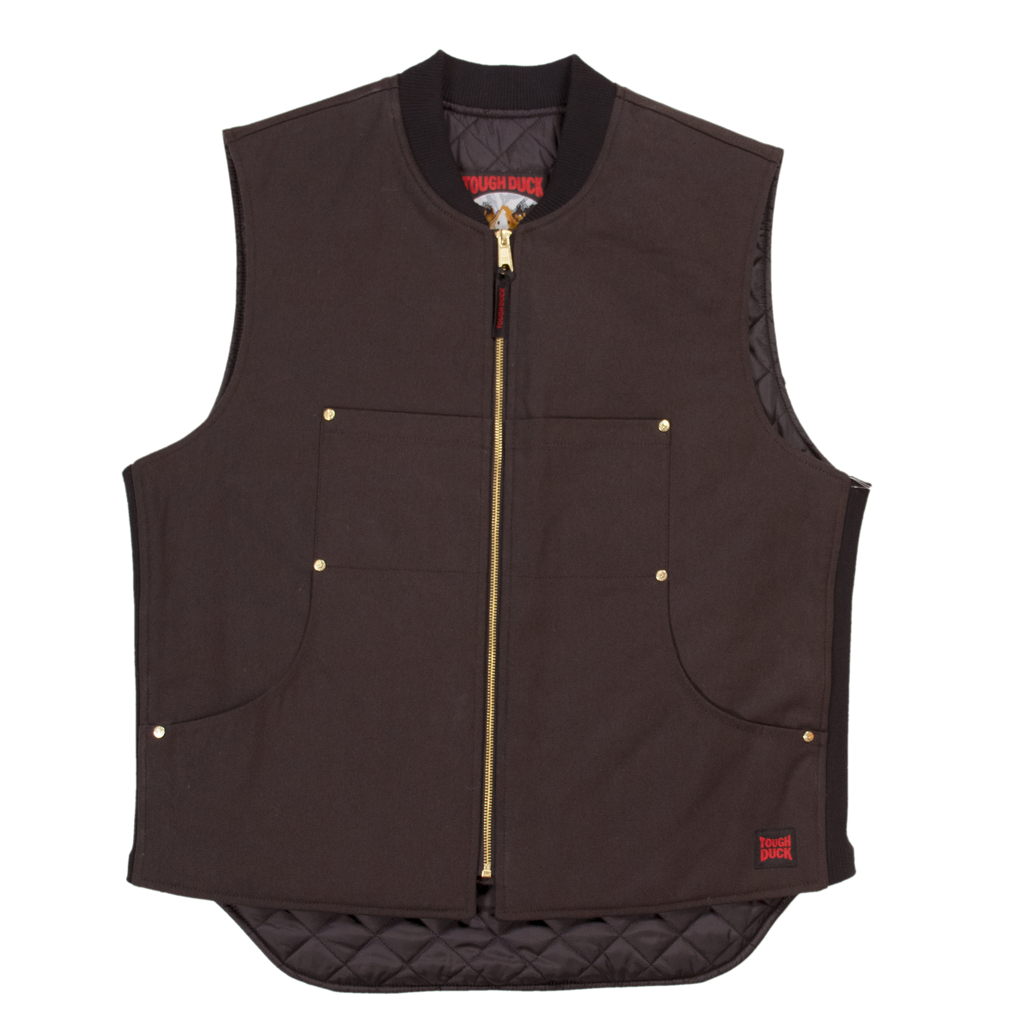 その他ブランド / TOUGH DUCK/ベスト/L/コットン/BRW/無地 Tough Duck, Moto Vest, Size 5XL, Color DARK BROWN, Model# WV042