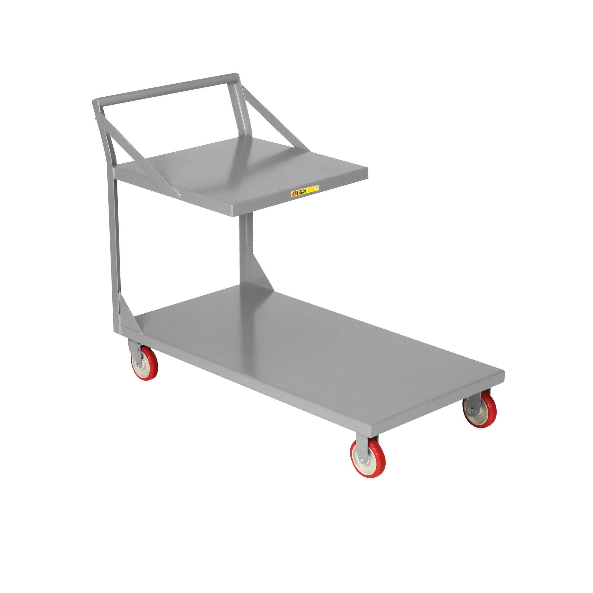 Little Giant Platform Truck with Top Shelf - 24in. x 36in., 1200-Lb. Capacity, 5in. Polyurethane Casters, Model# LF-2436-5PY