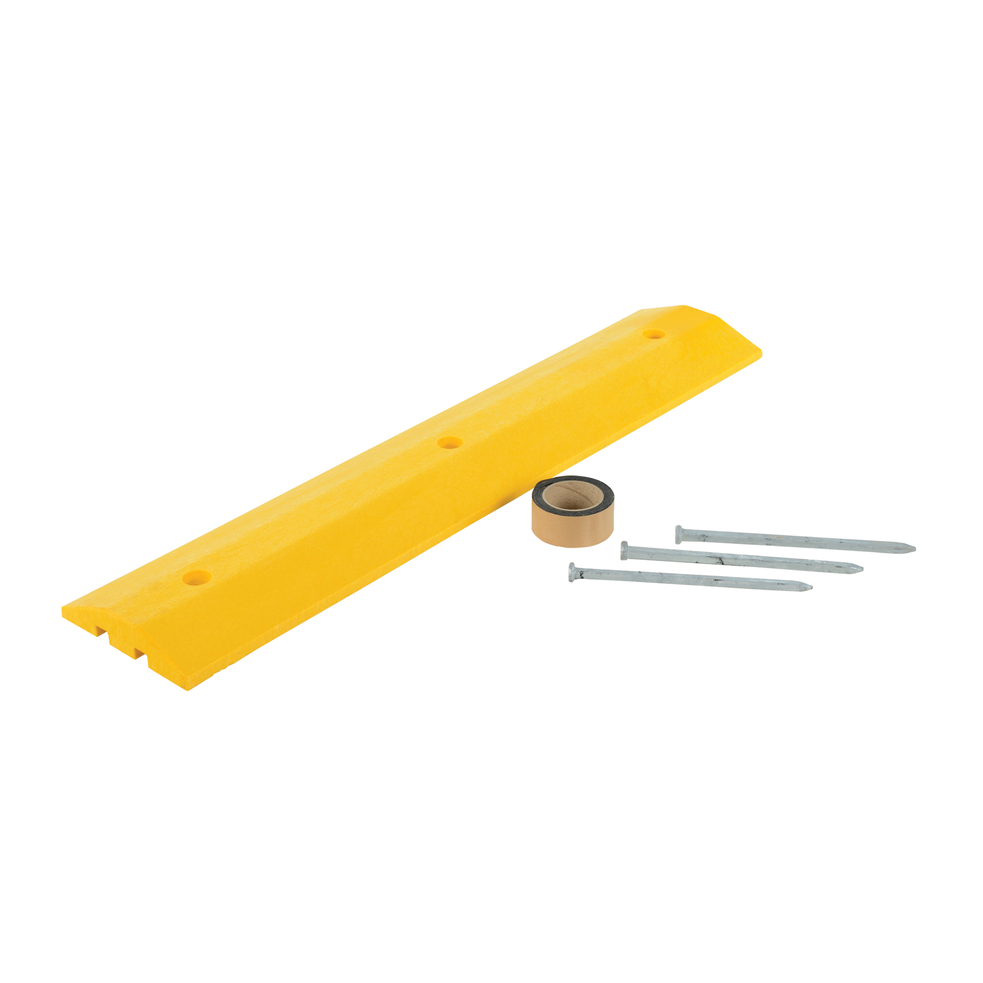 Vestil Plastic Speed Bump Asphalt Hardware 48 In. x 10 In. x 2 In. Yellow
