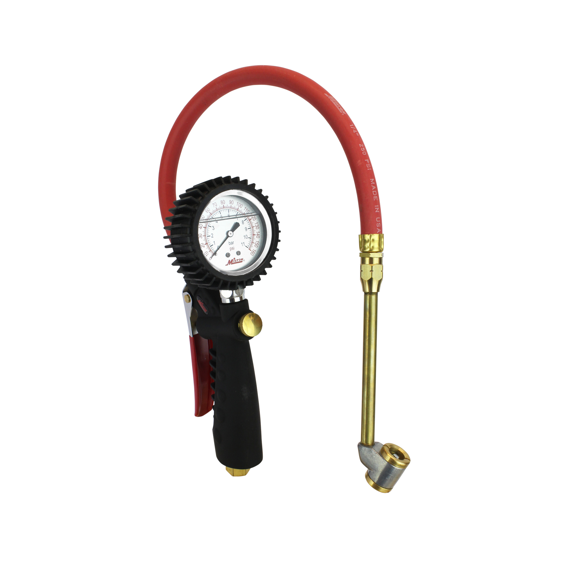 Milton, Analog Inflator Gauge Large Bore Dual Head Chuck, Model# S-578A