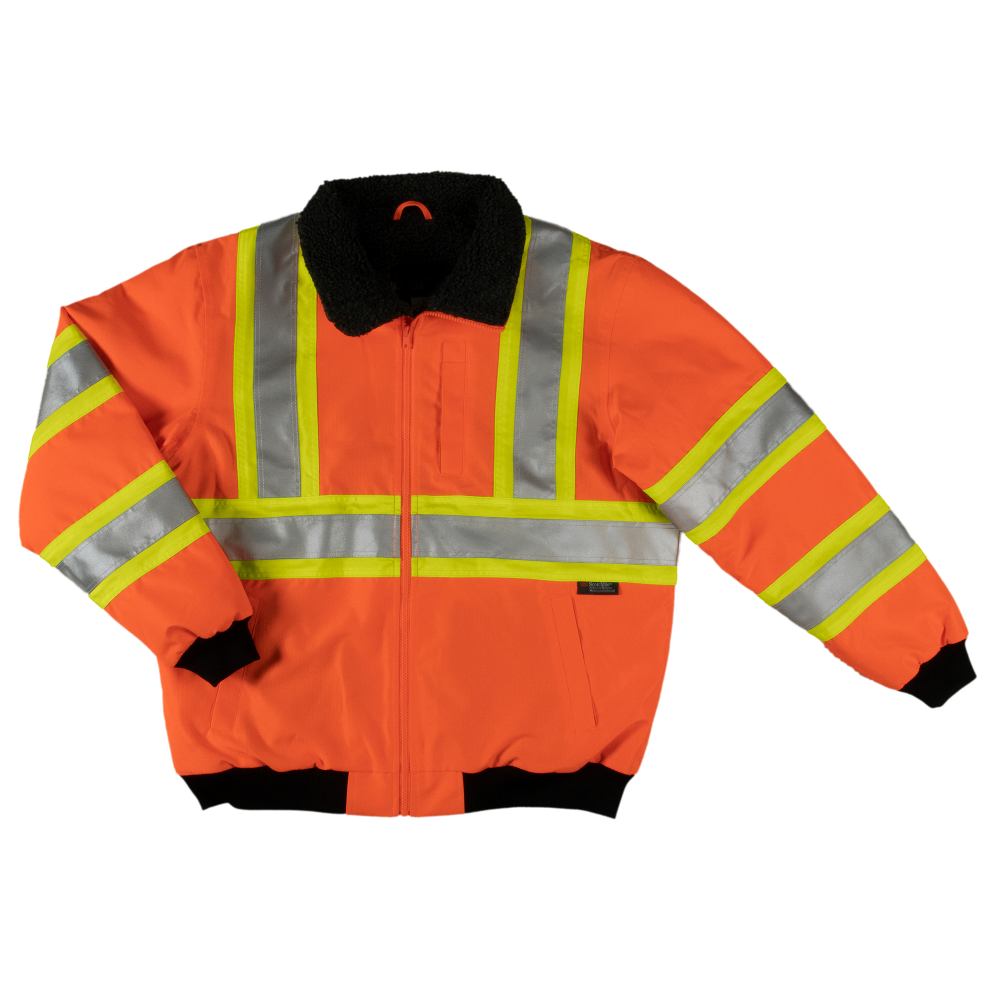 Tough Duck, Sherpa Lined Safety Bomber, Size M, Color FLUORESCENT