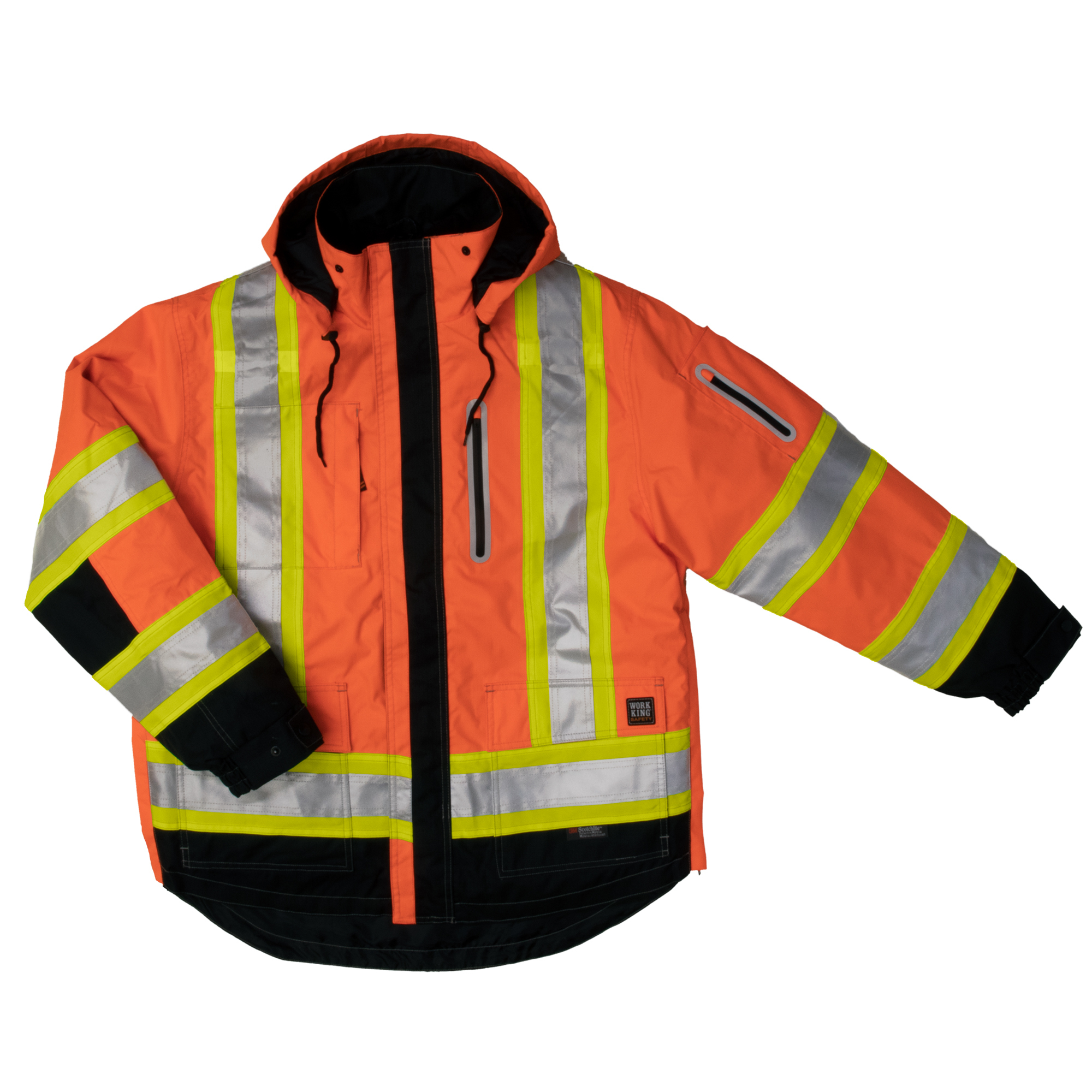 Tough Duck, 4in.-1 Safety Jacket, Size XL, Color FLUORESCENT