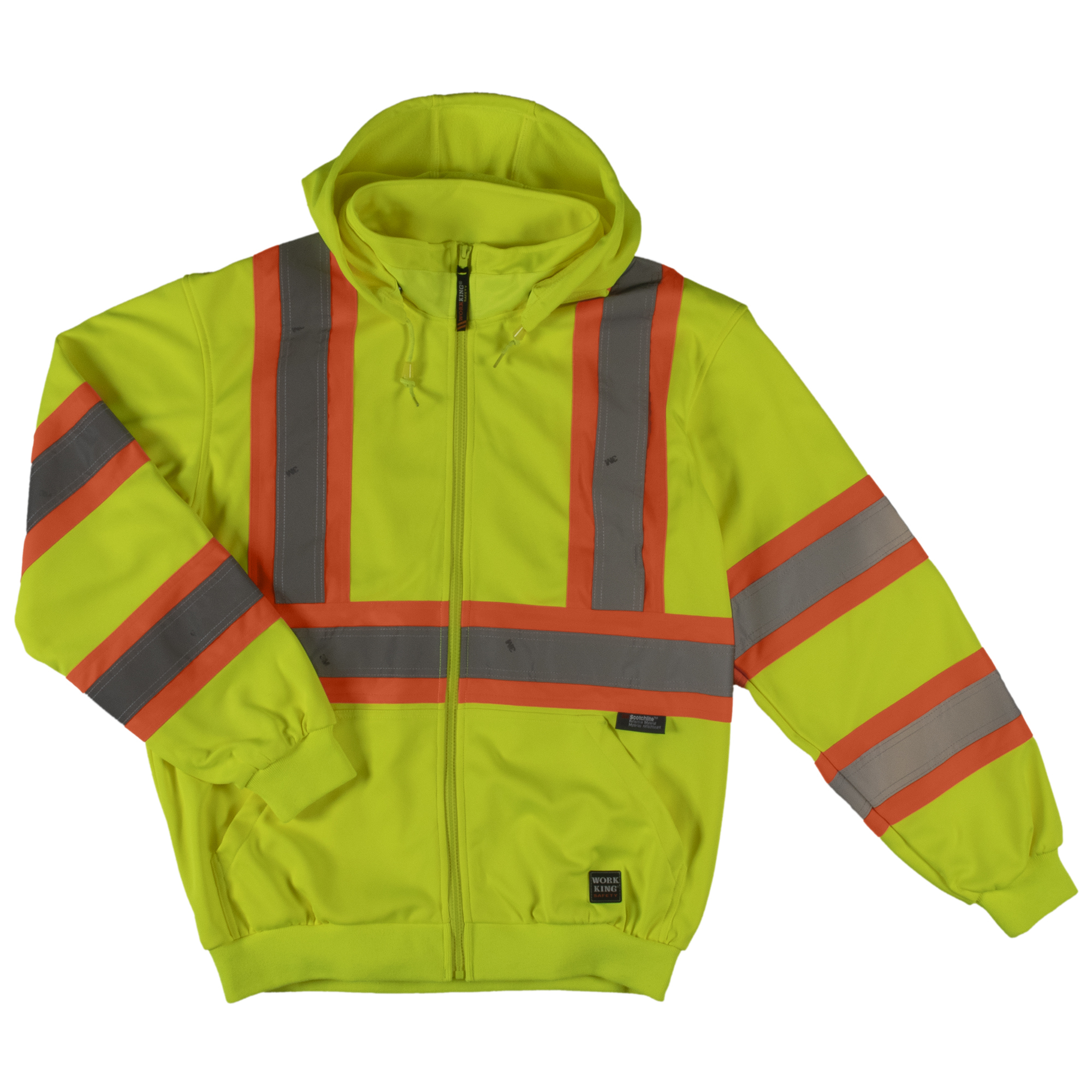 Tough Duck, Unlined Safety Hoodie, Size L, Color FLUORESCENT