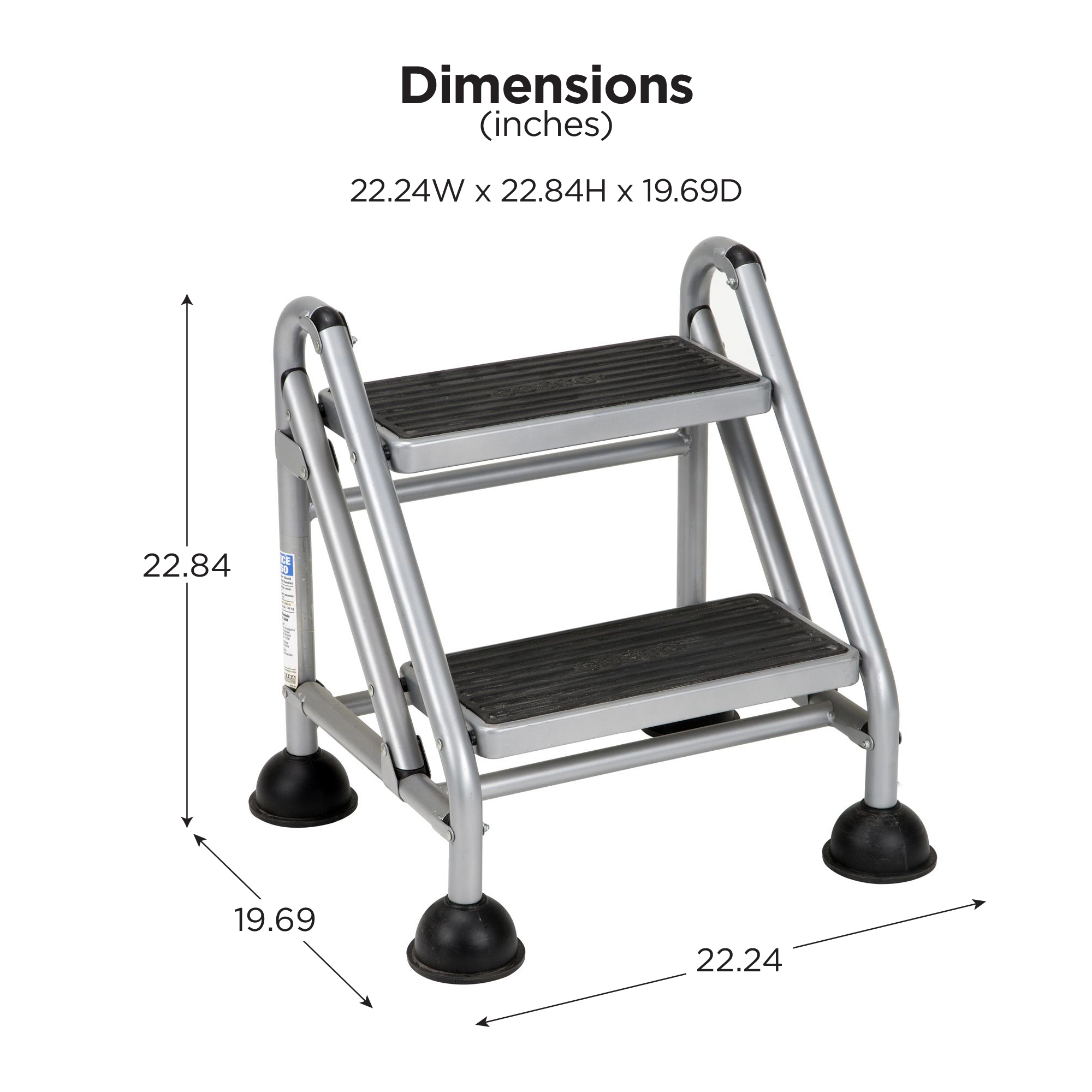 Cosco 2 Step Commercial Rolling Step Ladder 300lb Capacity Steel   4715855 2 