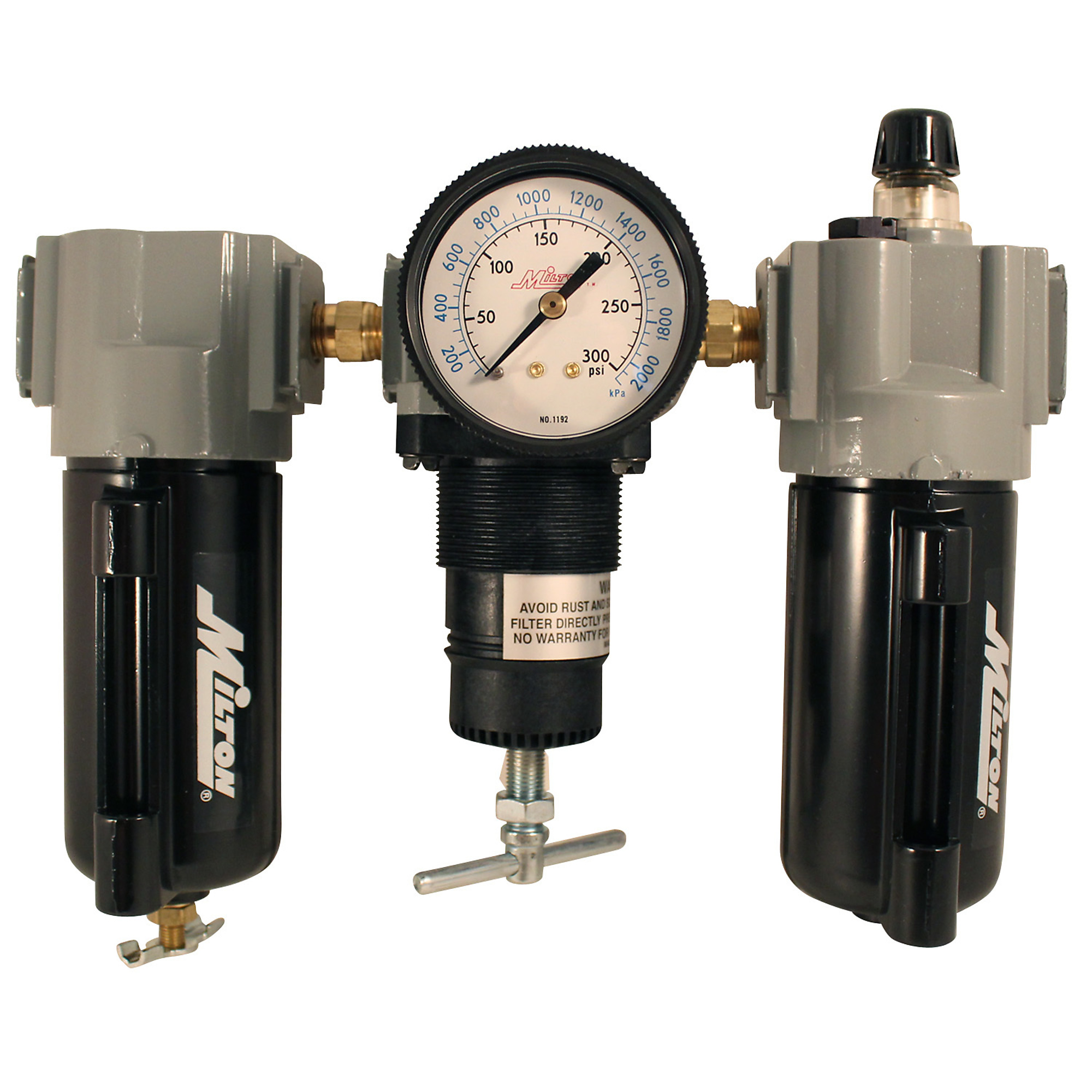 Milton, Filter-Lubricator-Regulator Trio Metal Bowl, Max. PSI 250 PSI, Model# 1102M