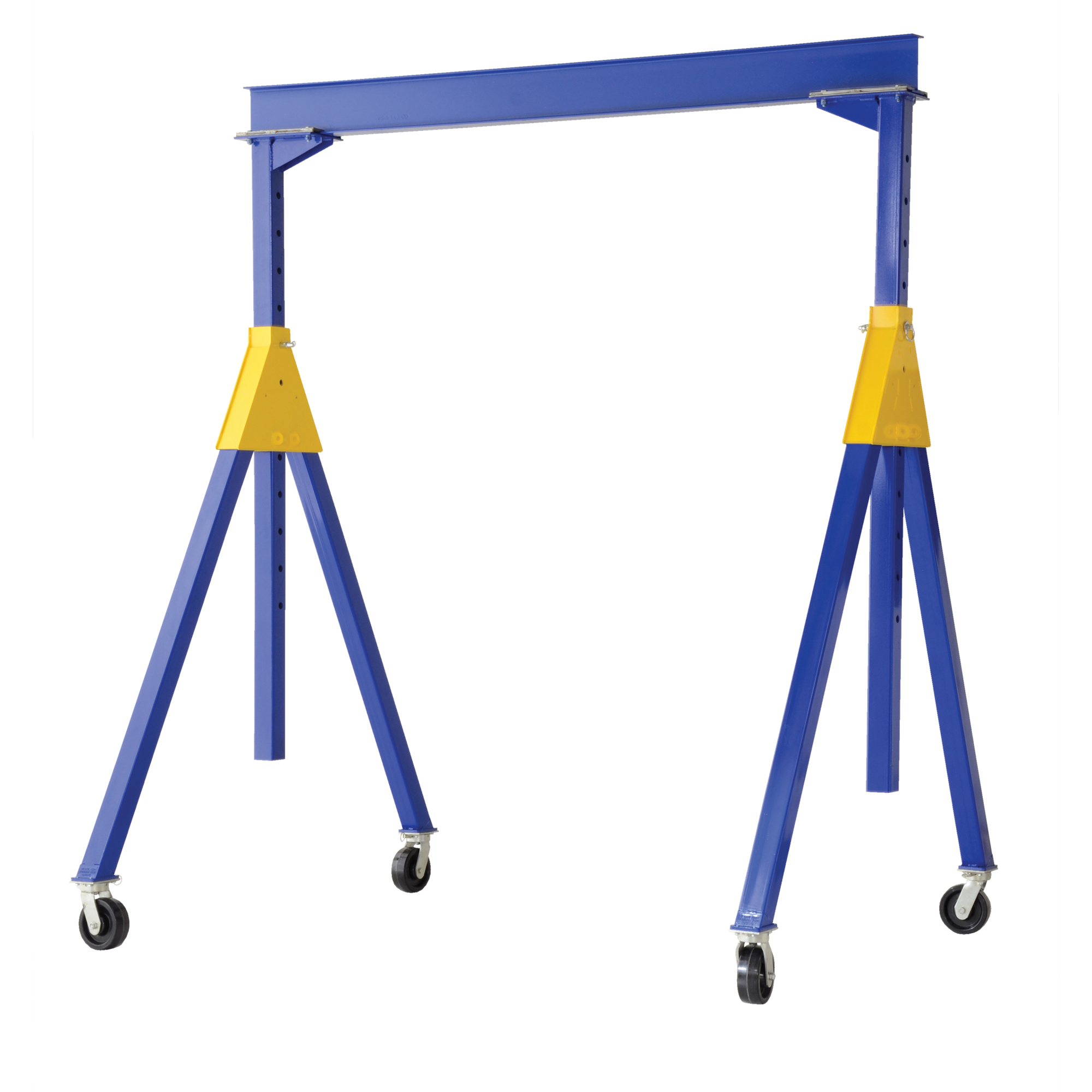 Vestil Steel Knock-Down Adjustable Height Gantry Crane with Glass Filled Nylon Casters 15 Ft.Wide x 10 Ft. Max Usable Height 2,000 Lb. Capacity Blue