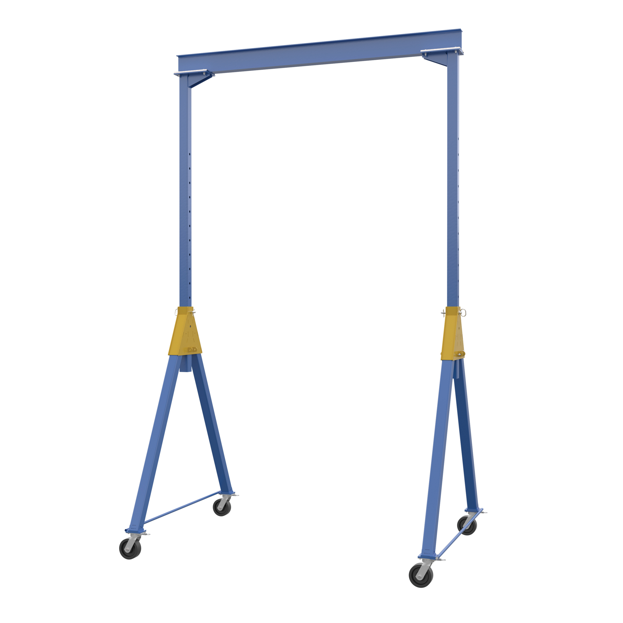 Vestil Adjustable Height Steel Gantry Crane — 10ft. Width, 16ft. Max Height, 6000-Lb. Capacity, Phenolic Casters, Blue, Model# AHSN-6-10-16