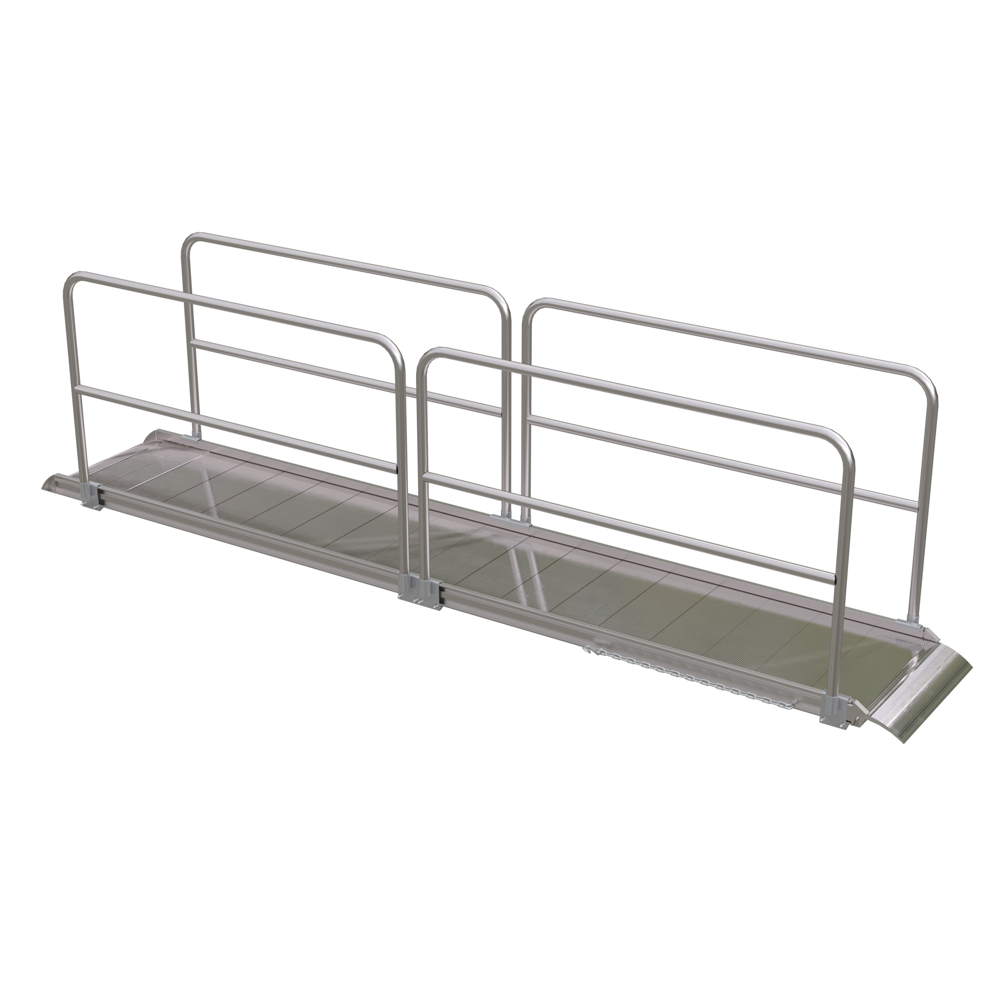 Vestil 168in. Walk Ramp w/Handrails, Aluminum, 1600lb. Capacity, Model# AWR-28-14A-HR