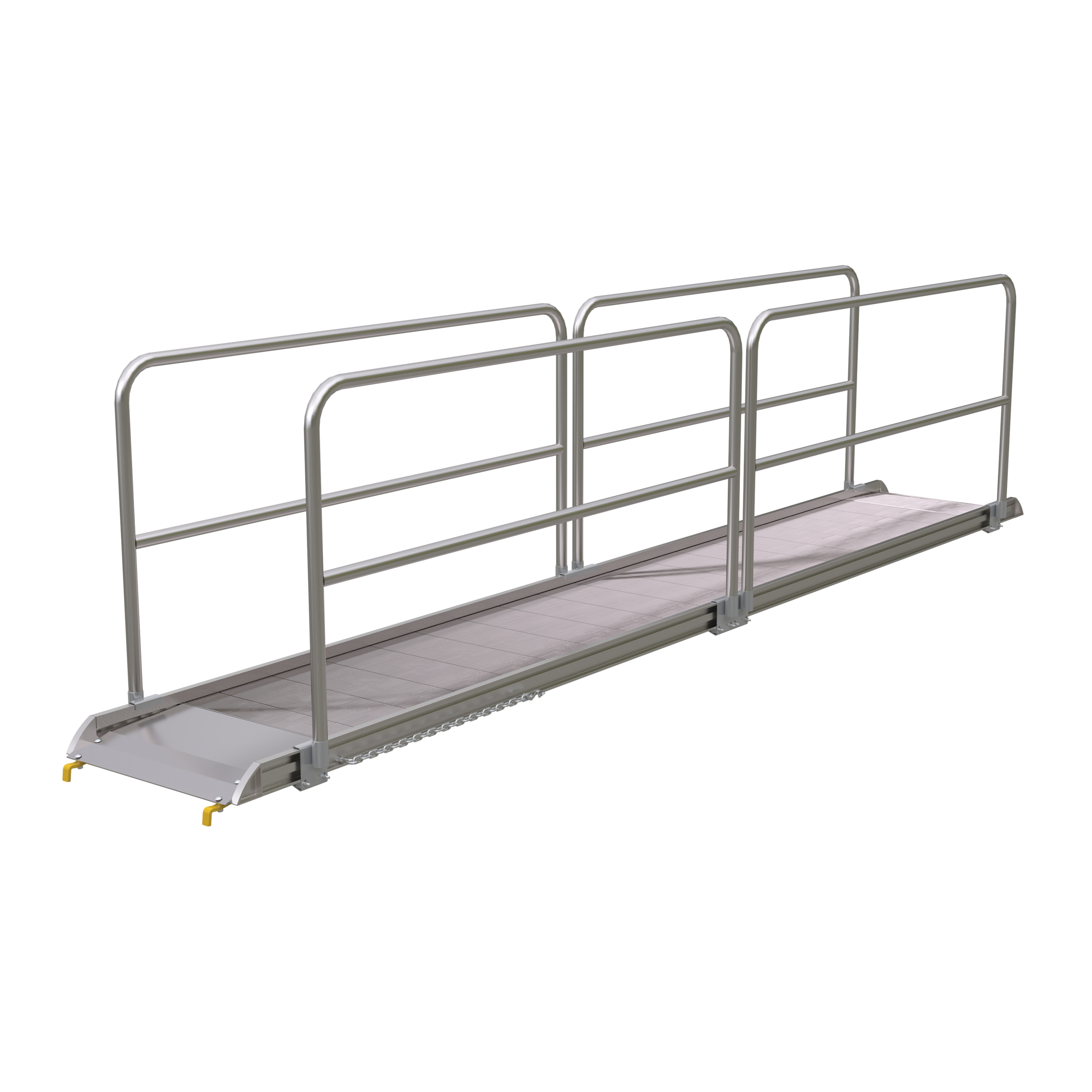 Vestil Aluminum Walk Ramp with Handrails - 192in., 1000-Lb. Capacity, Non-Skid Surface, Model# AWR-28-16B-HR