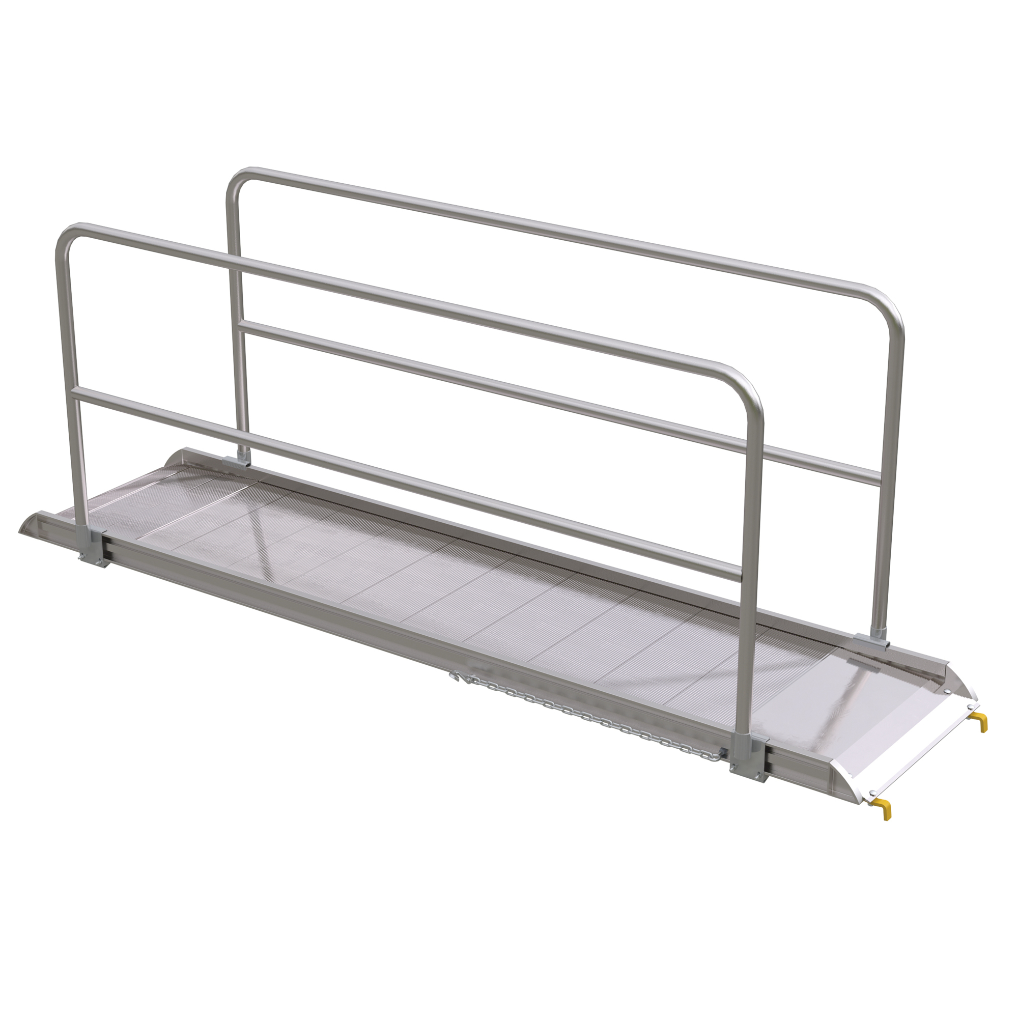 Vestil 108in. Walk Ramp w/Handrails, Aluminum, 2500lb. Capacity, Model# AWR-28-9B-HR