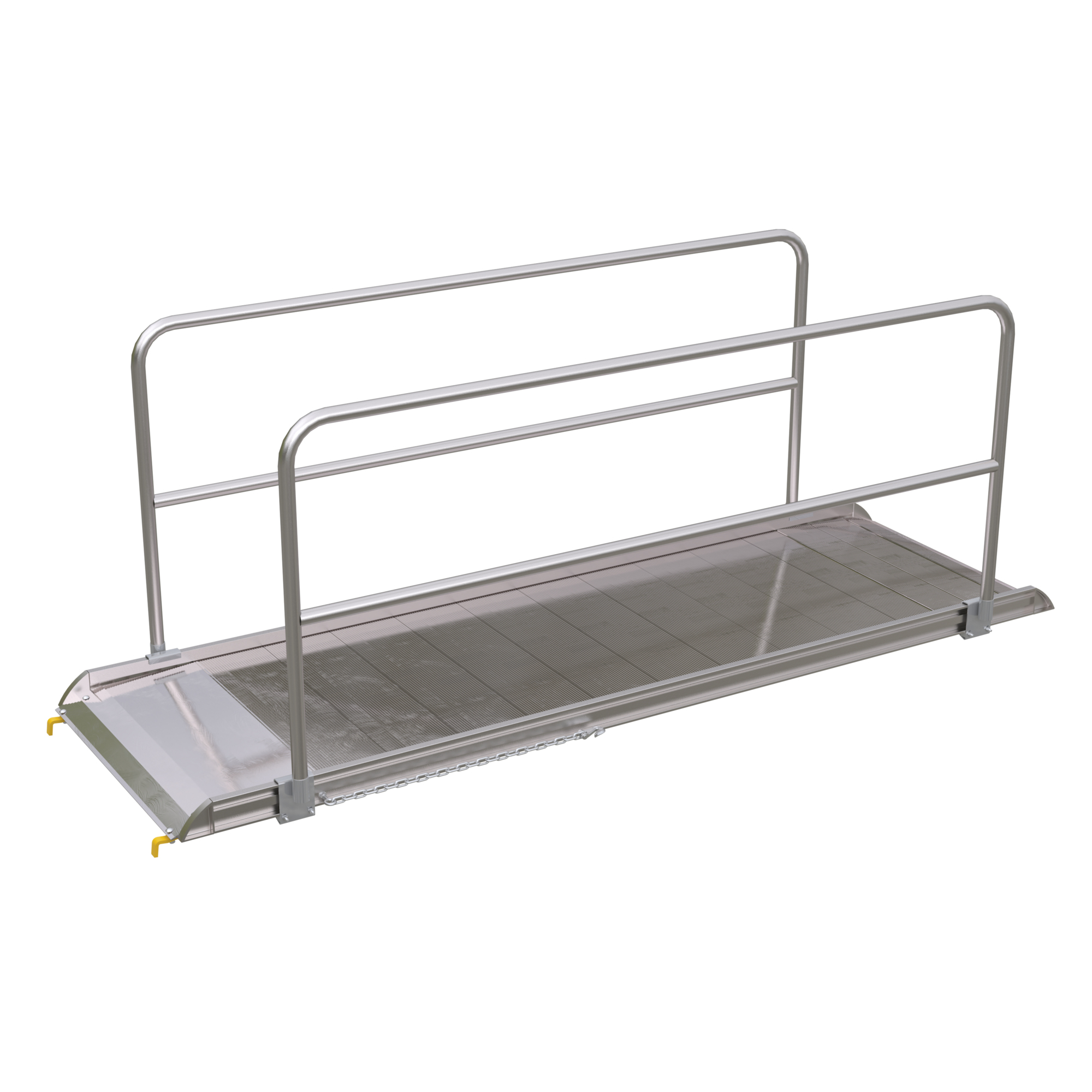 Vestil 120in. Walk Ramp w/Handrails,  Aluminum, 2200lb. Capacity, Model# AWR-38-10B-HR