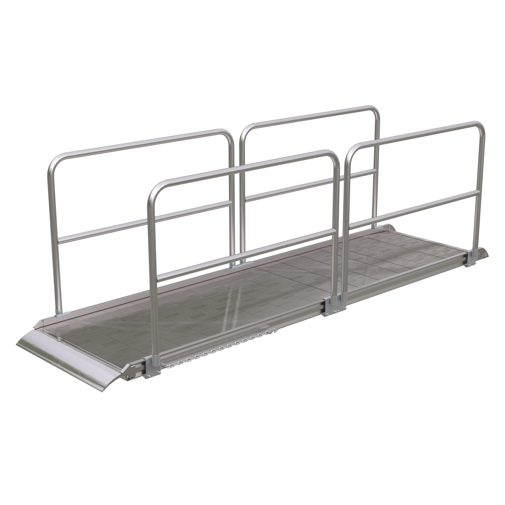 Tool Box Ramp Vestil Aluminum Walk Ramp with Handrails - 144in., 1900-Lb. Capacity ...