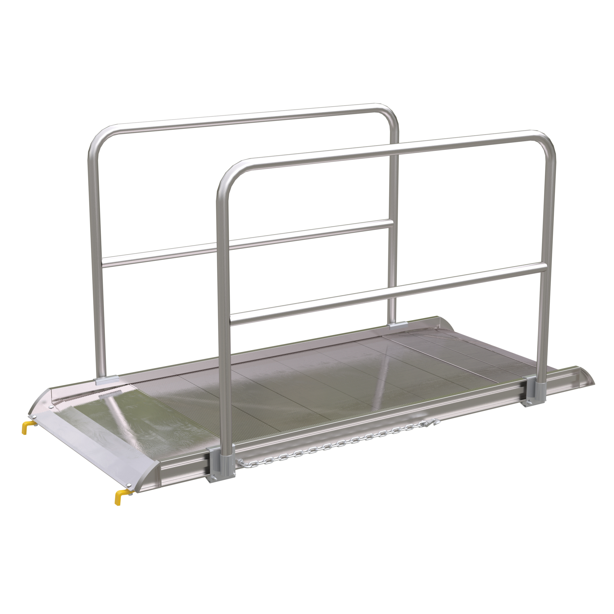 Vestil 84in. Walk Ramp w/Handrails, Aluminum, 2800lb. Capacity, Model# AWR-38-7B-HR