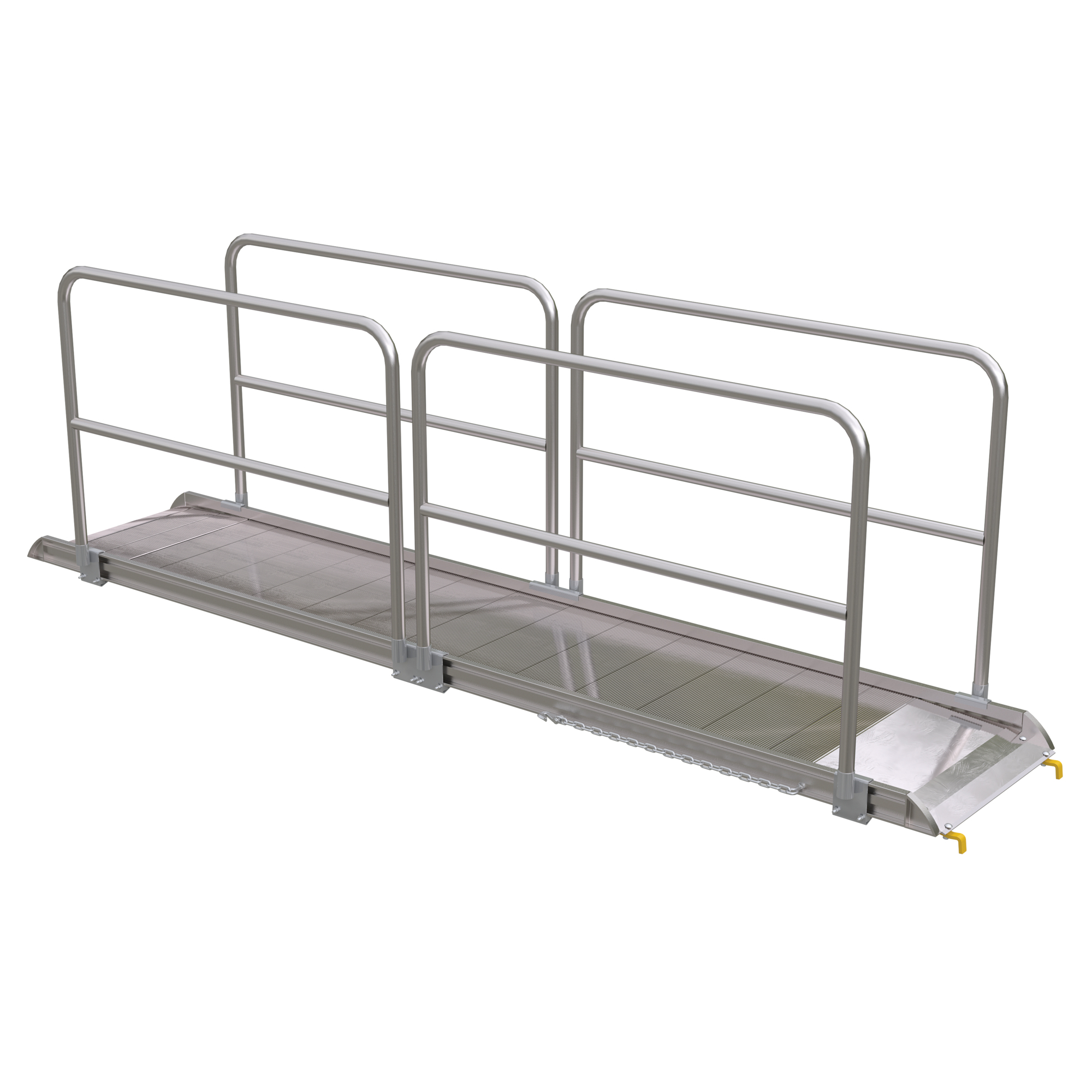 Vestil 144in. Walk Ramp w/Handrails, Aluminum, 1900lb. Capacity, Model# AWR-28-12B-HR