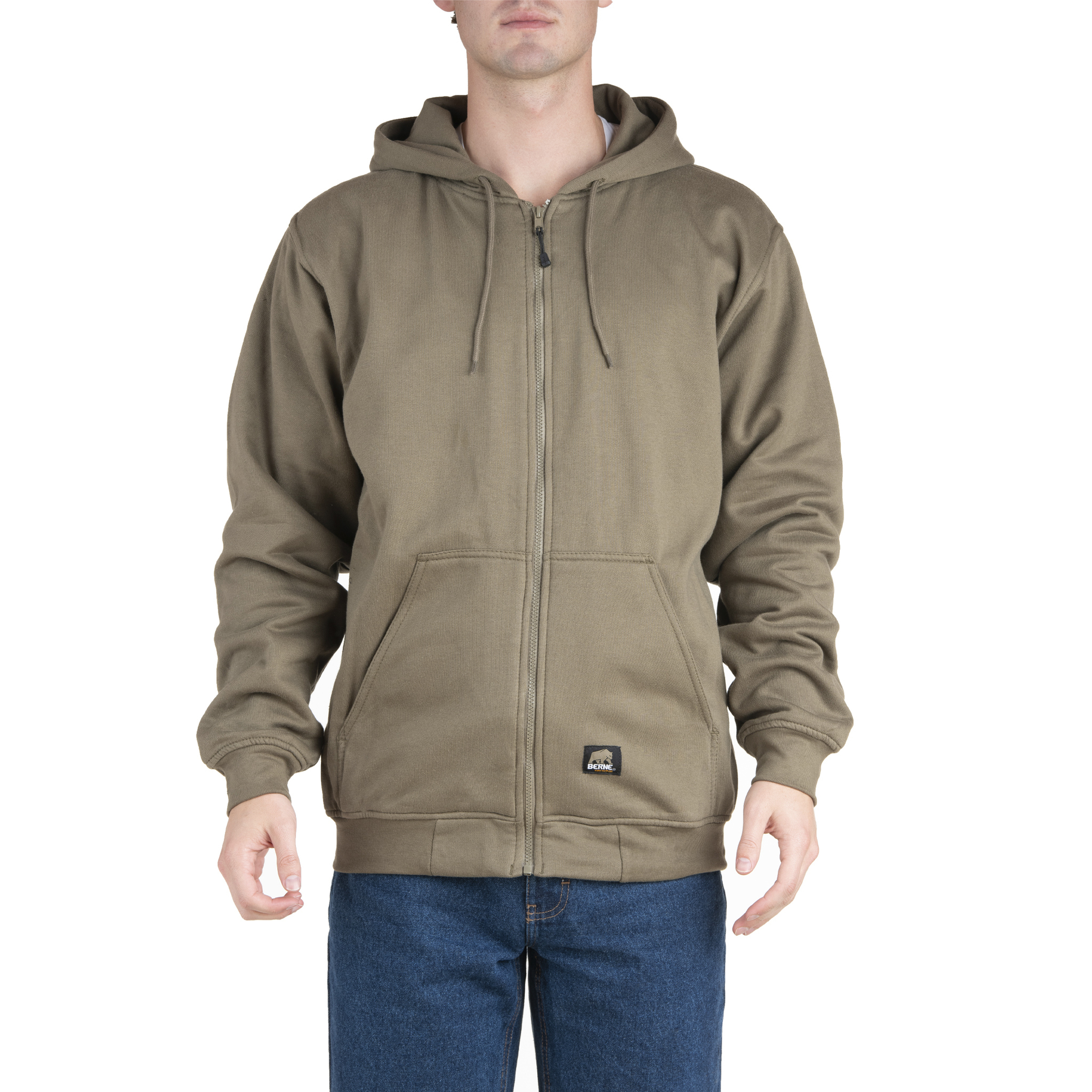 Berne Apparel Thermal Lined Hooded Sweatshirt, Size MT, Color Alpine Green,  Material 60% cotton 40%polyester fleece, Model# SZ101