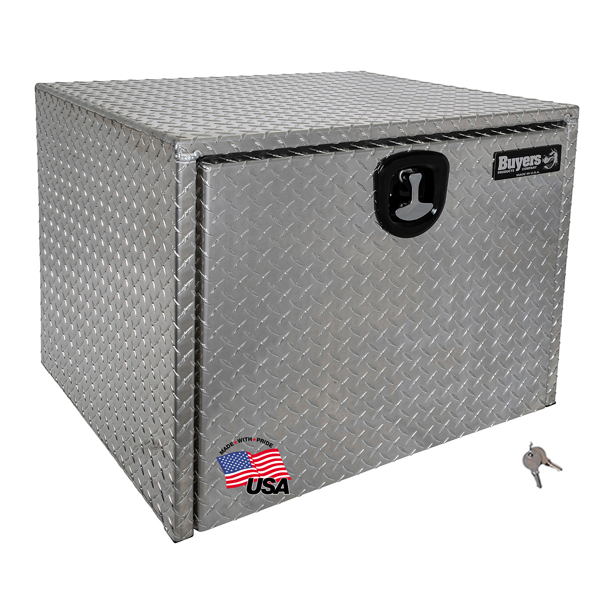 Buyers Products, 30x24x24in. Underbody Truck Bed Tool Job Storage Box, Width 30 in, Material Aluminum, Color Finish Diamond Plate Silver, Model# 1705133