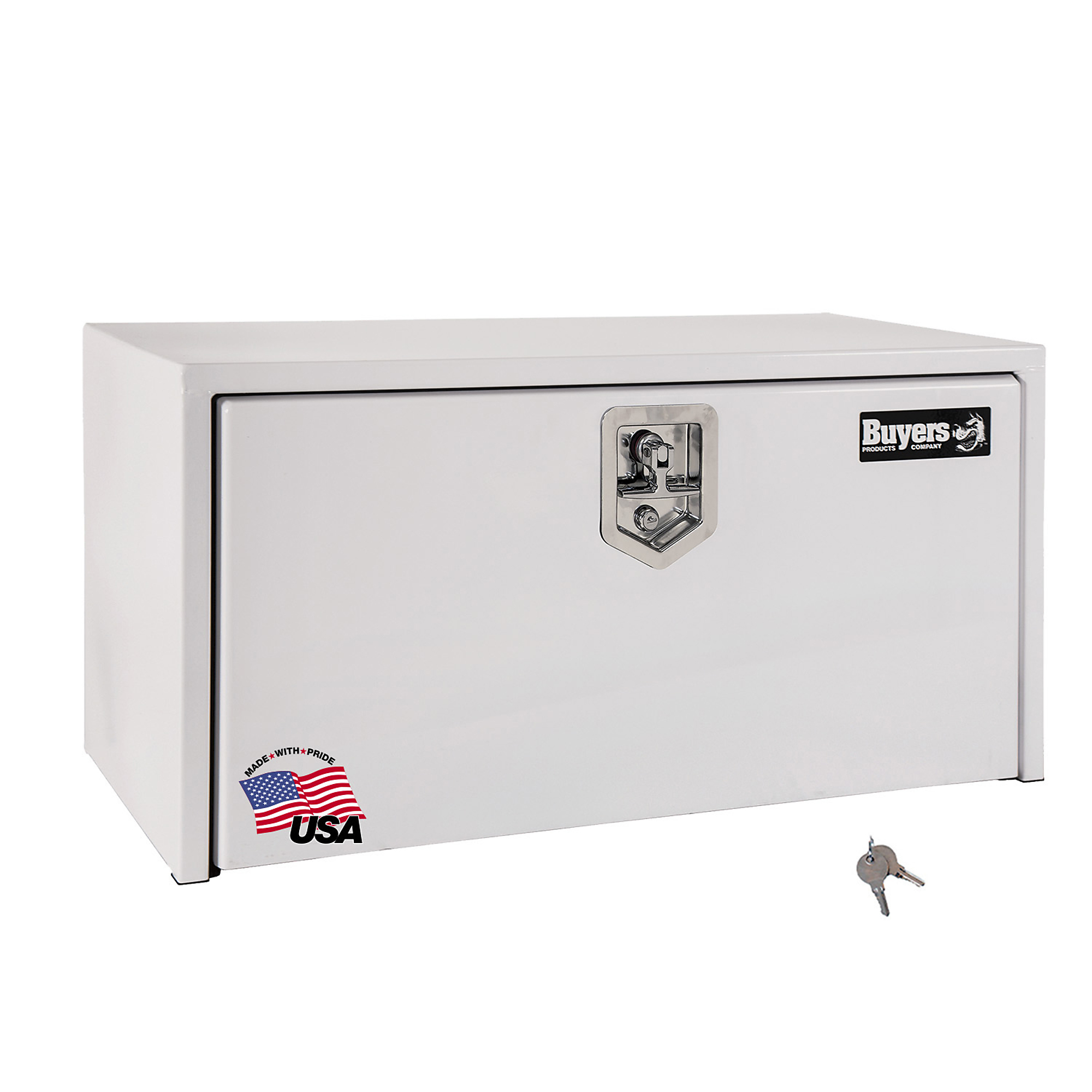 Buyers Products, 30x18x18in. Steel Underbody Truck Tool Job Storage Box, Width 30 in, Material Carbon Steel, Color Finish Glossy White, Model# 1702403