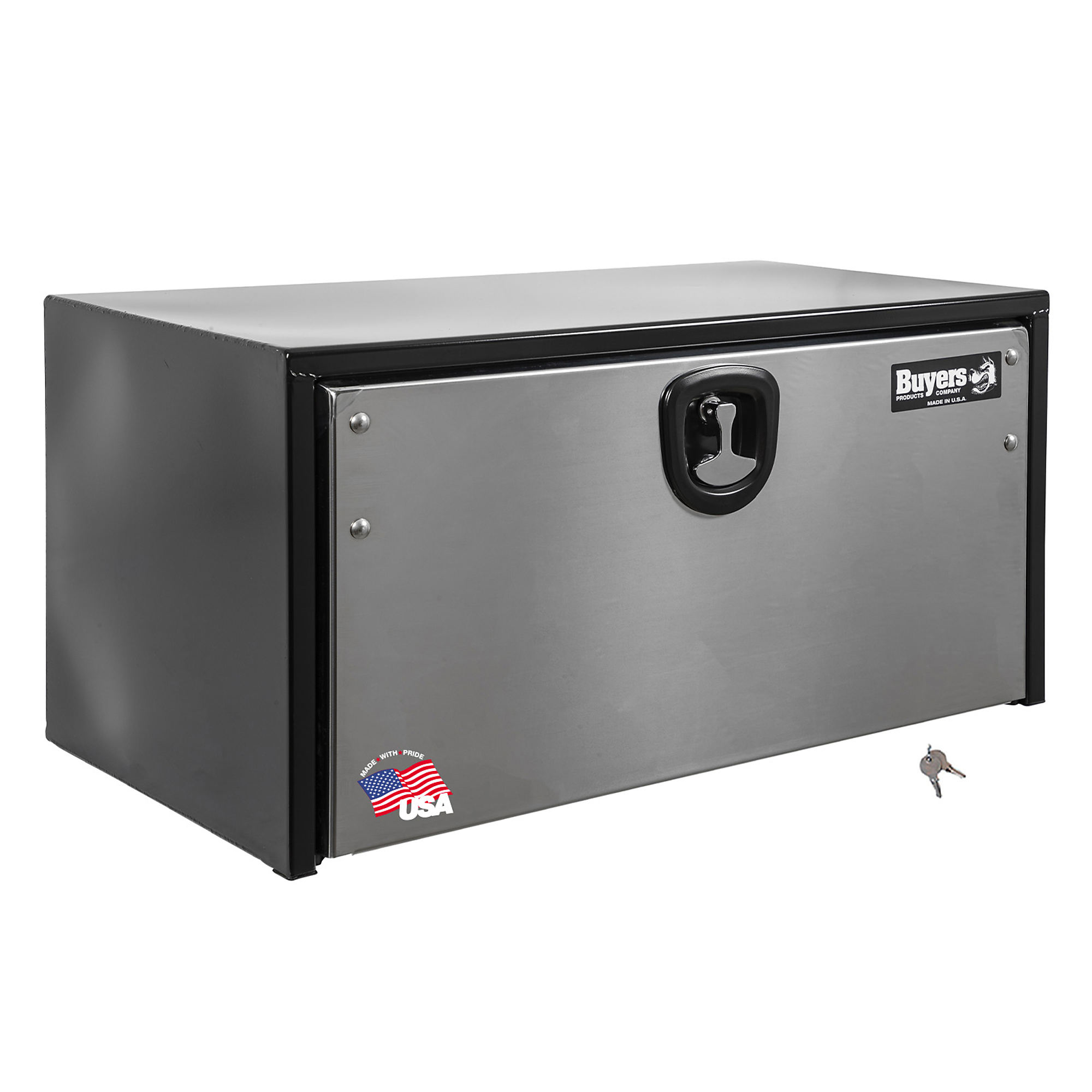 Buyers Products, 36x24x24 Steel Stainless Underbody Truck Tool Storage Box, Width 36 in, Material Carbon Steel, Color Finish Glossy Black, Model# 1704705