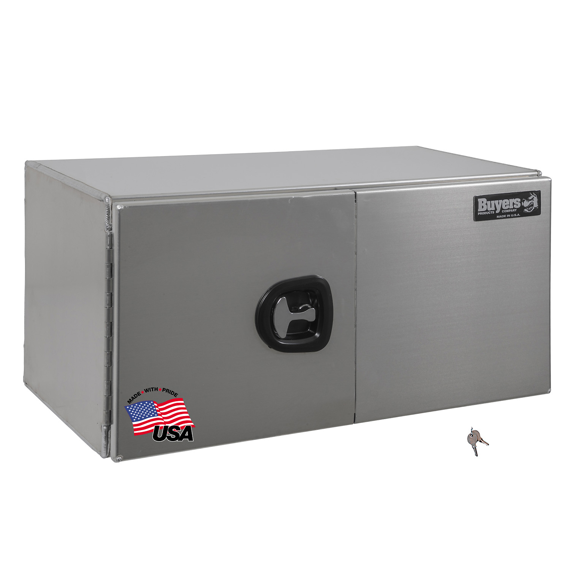 Buyers Products, 30x18x18 Double Door Underbody Truck Tool Job Storage Box, Width 30 in, Material Aluminum, Color Finish Smooth Silver, Model# 1705303