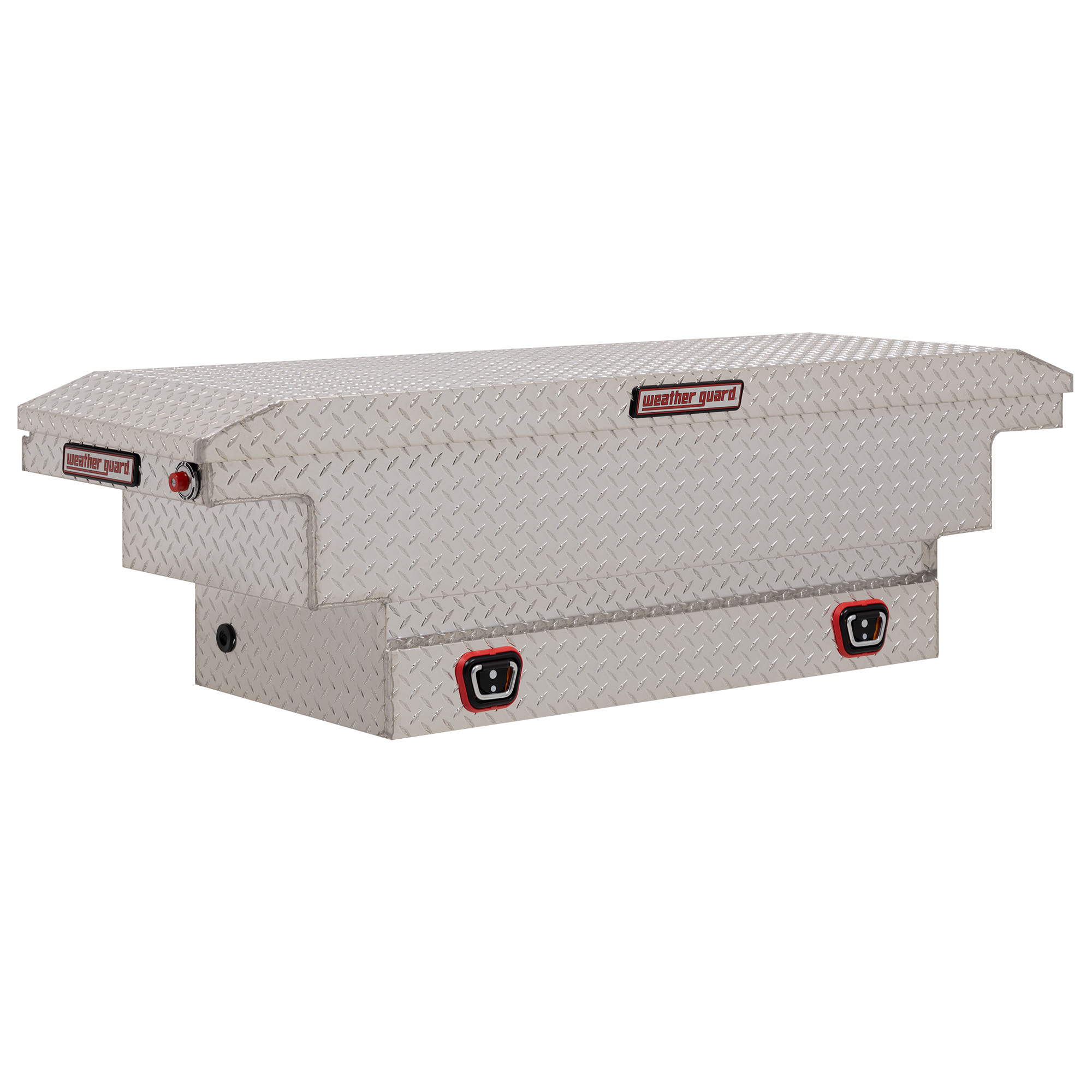 Weather Guard, 62.5in. Saddle Box, Width 62 in, Material Aluminum, Color Finish Diamond Plate Silver, Model# 131-0-03