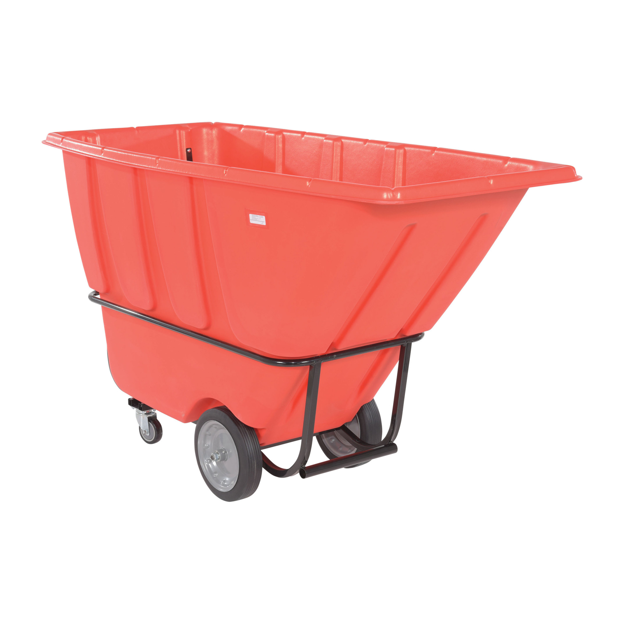 Vestil Plastic Medium Duty Tilt Truck 1 Cubic Yard 1250 Lb. Capacity Red