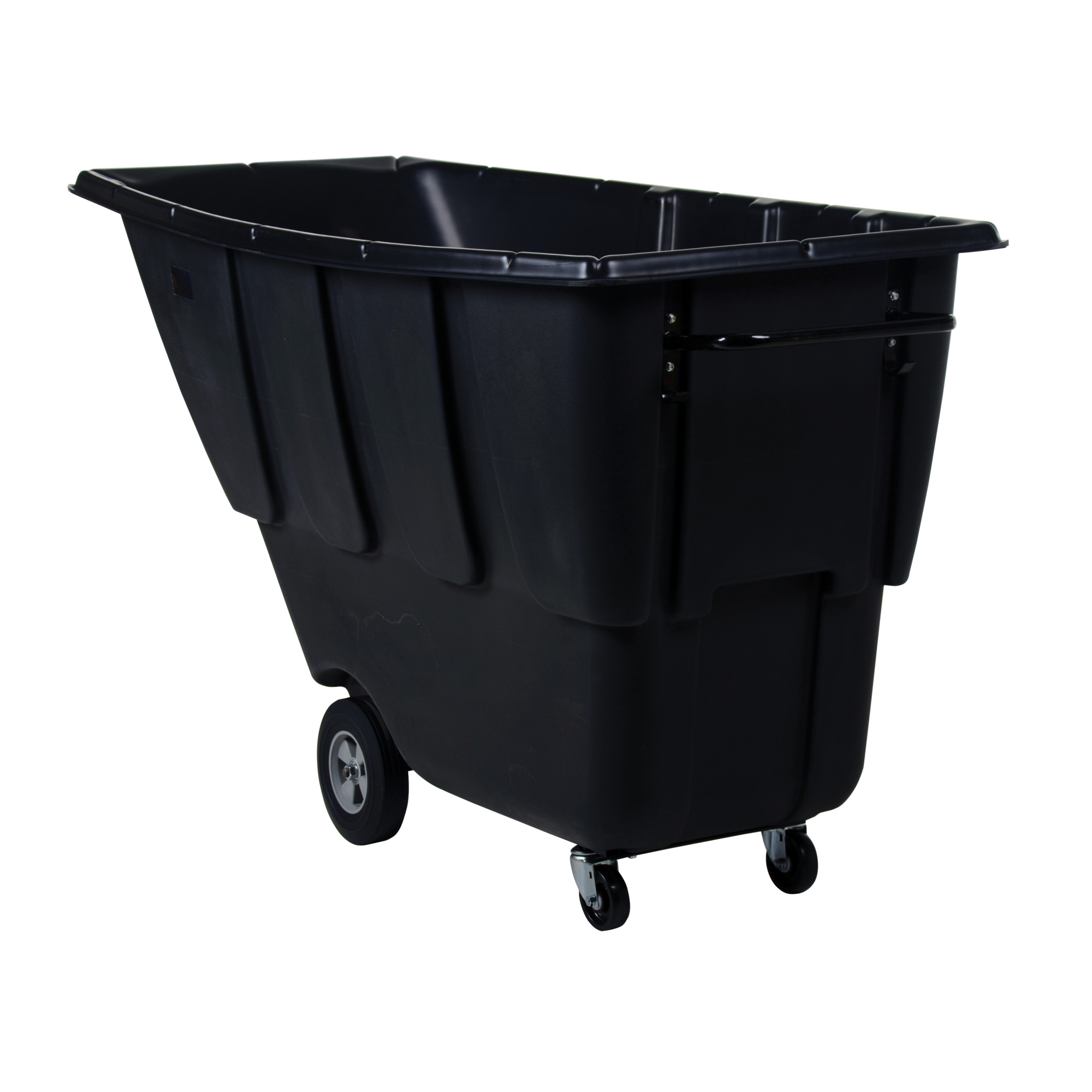 Vestil Plastic Light-Duty Tilt Truck - 1 Cubic Yard, 850-Lb. Capacity, Black, Model# TDT-100-LD-BLACK