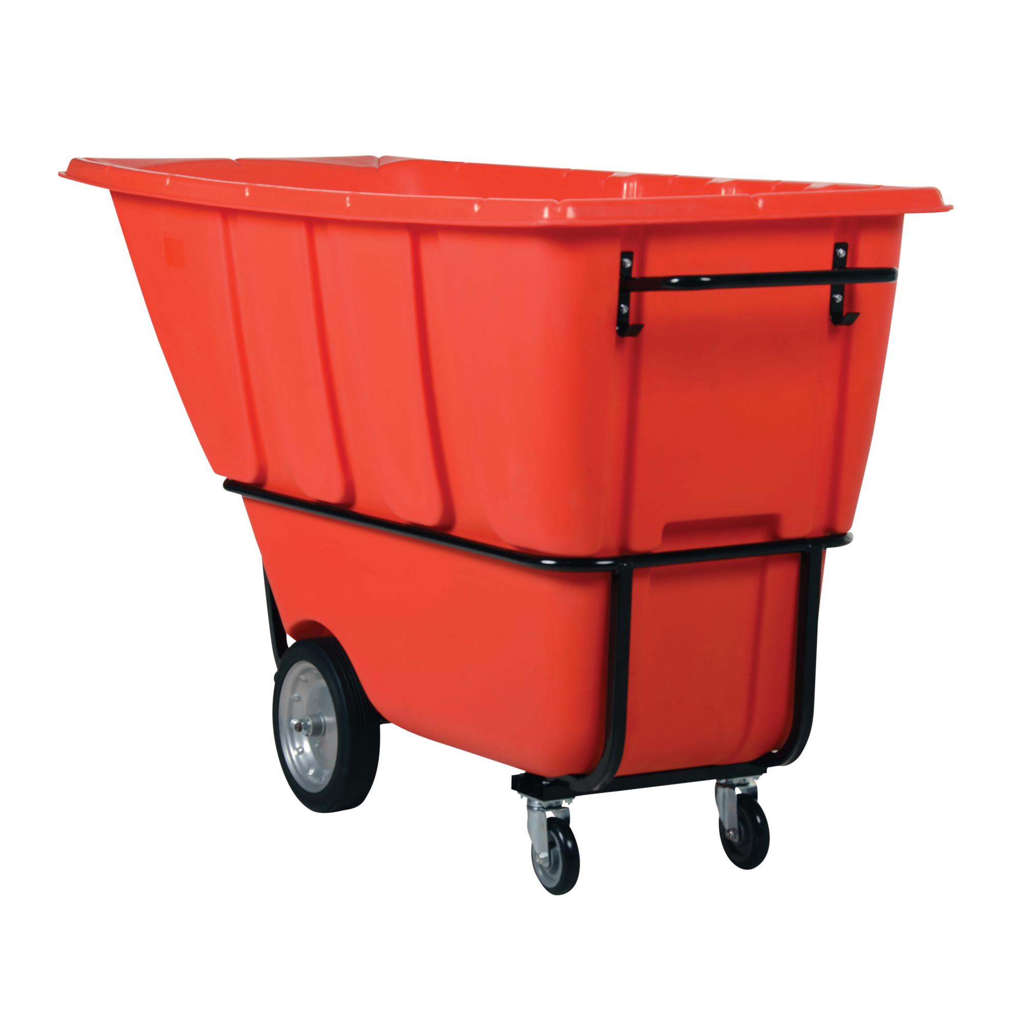 Vestil Plastic Heavy Duty Tilt Truck 1 Cubic Yard 2100 Lb. Capacity Red