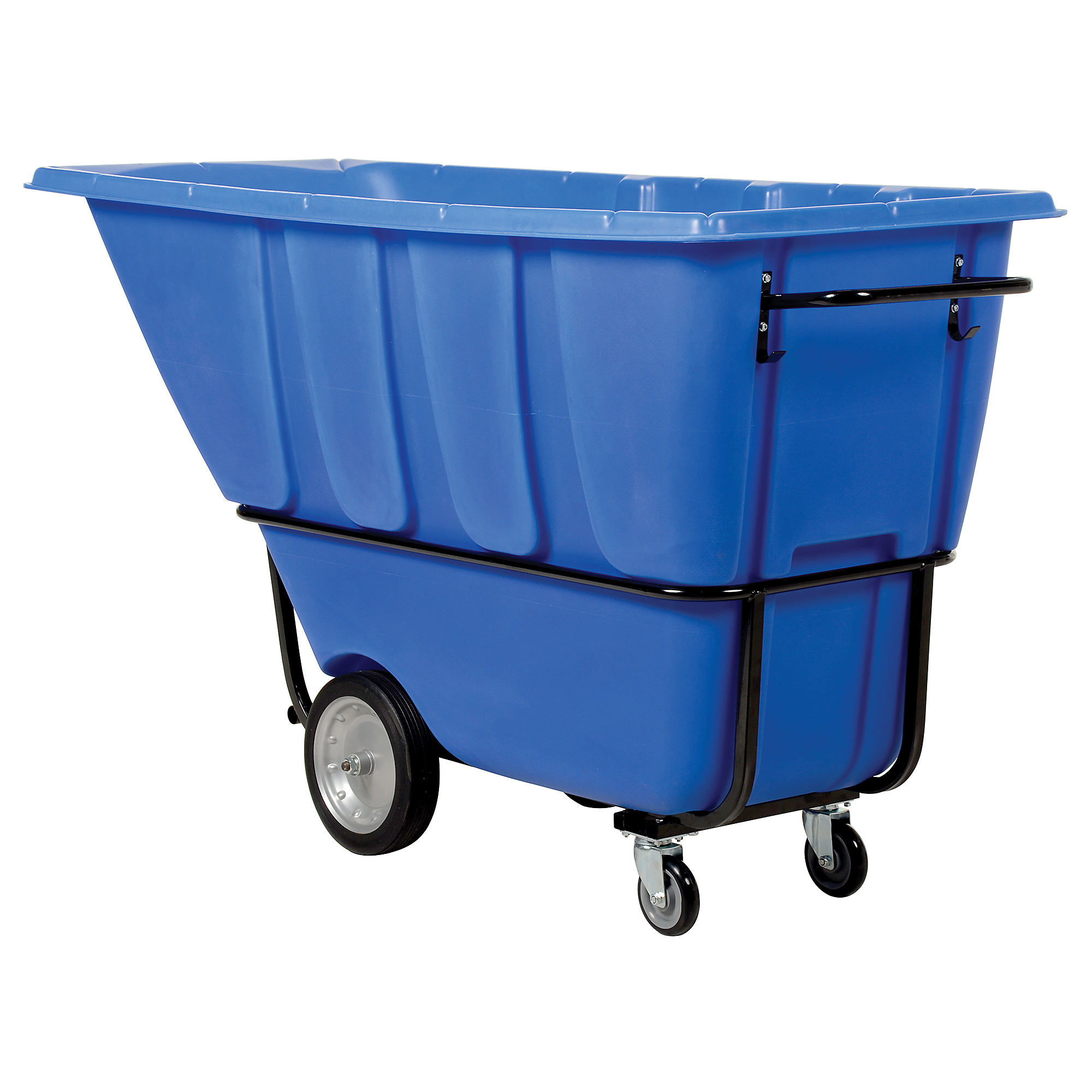 Vestil Heavy-Duty Plastic Tilt Truck - 1 Cubic Yard, 2100-Lb. Capacity, Blue, Model# TDT-100-HD-BLUE