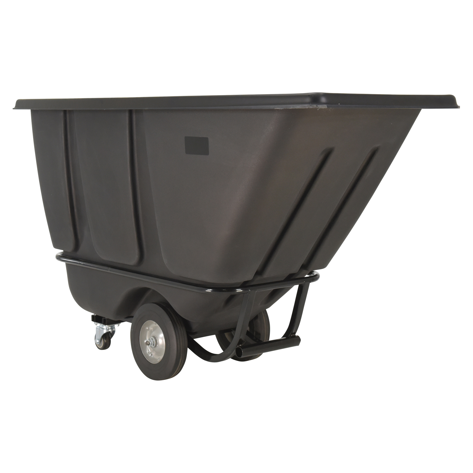 Vestil Medium Duty Tilt Truck - 1/2 Cubic Yard, 850 lb Capacity, Plastic, Black, Model# TDT-50-MD-BLACK