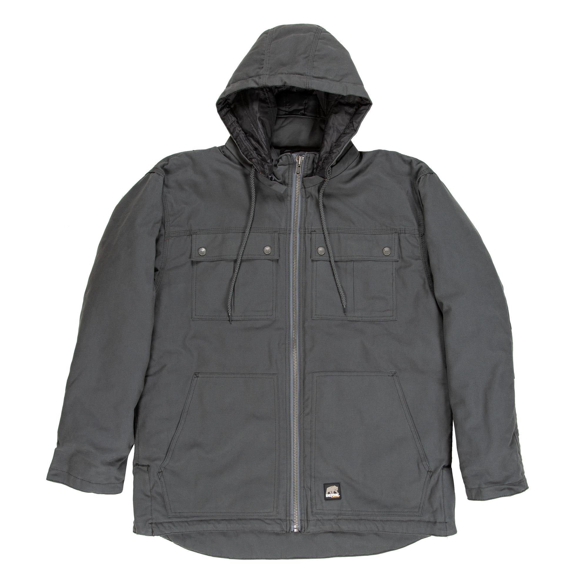 Berne Apparel, Zip Off Modern Hooded Chore Coat, Size 4XL, Color