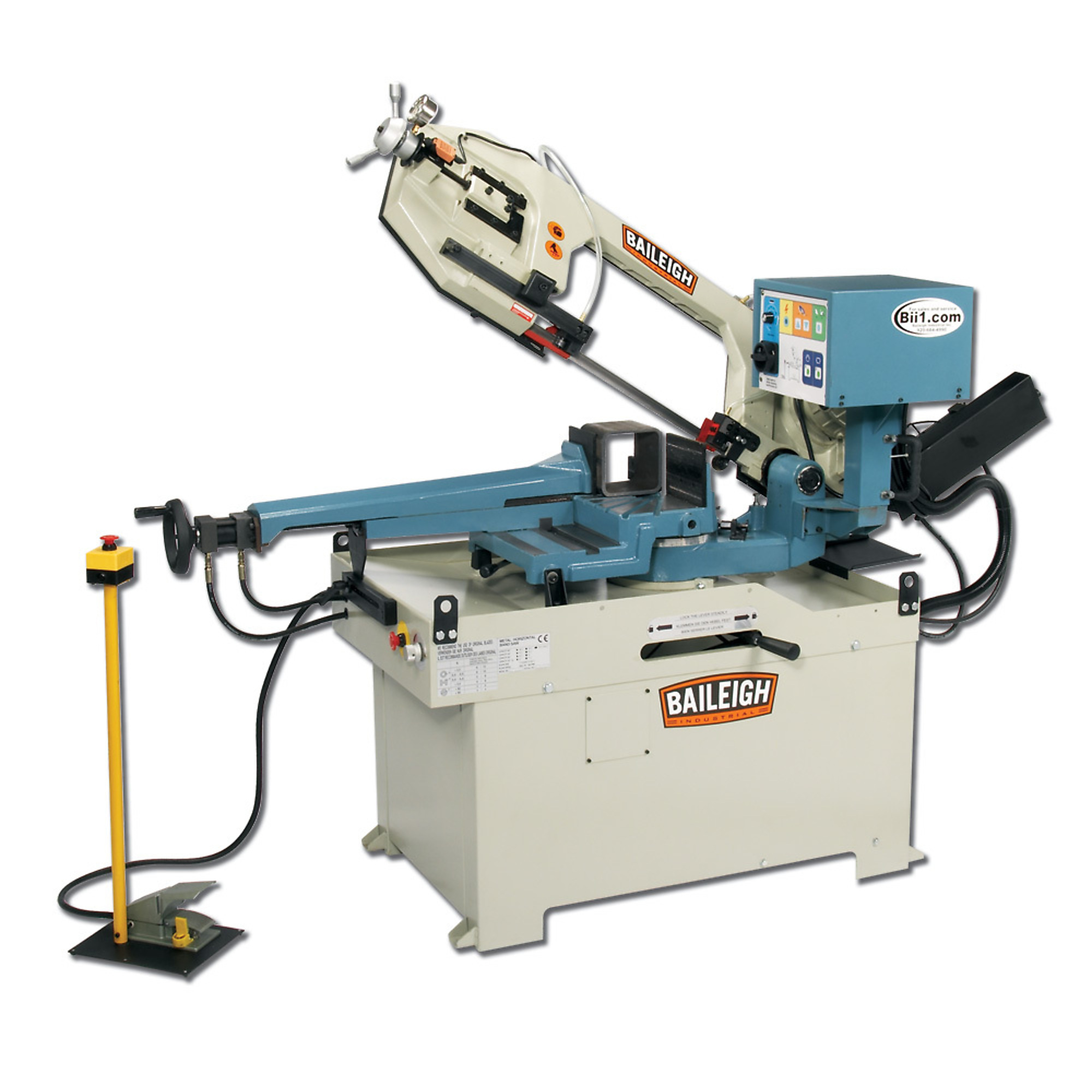 Baileigh Dual Mitering Semi-Automatic Metal Cutting Band Saw, 2 HP, Volts 220, Model# BS-350SA