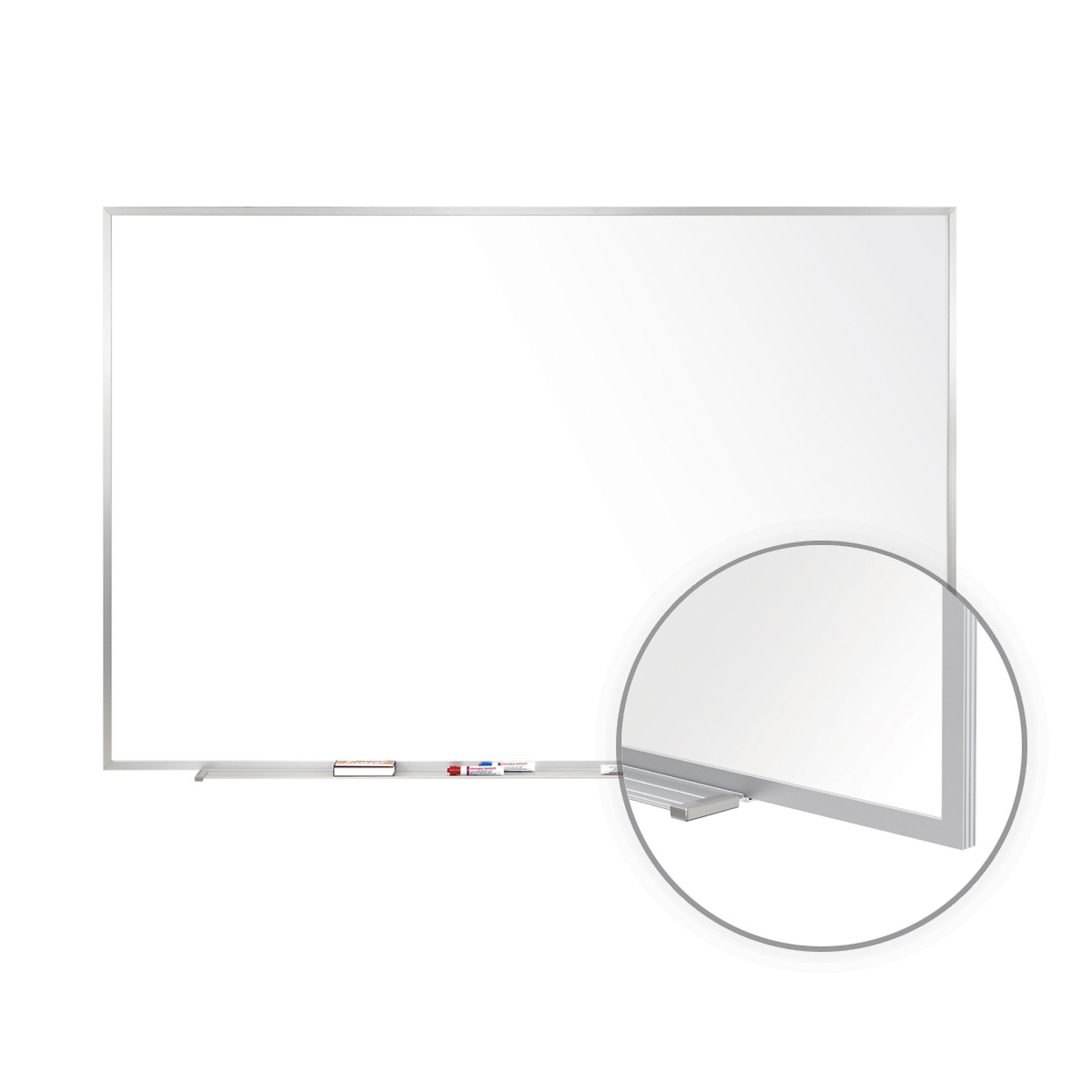 Ghent, 48.5in. x 96.5in. Aluminum Frame Porcelain Mag. Whiteboard, Color Finish White, Model# M1-48-4