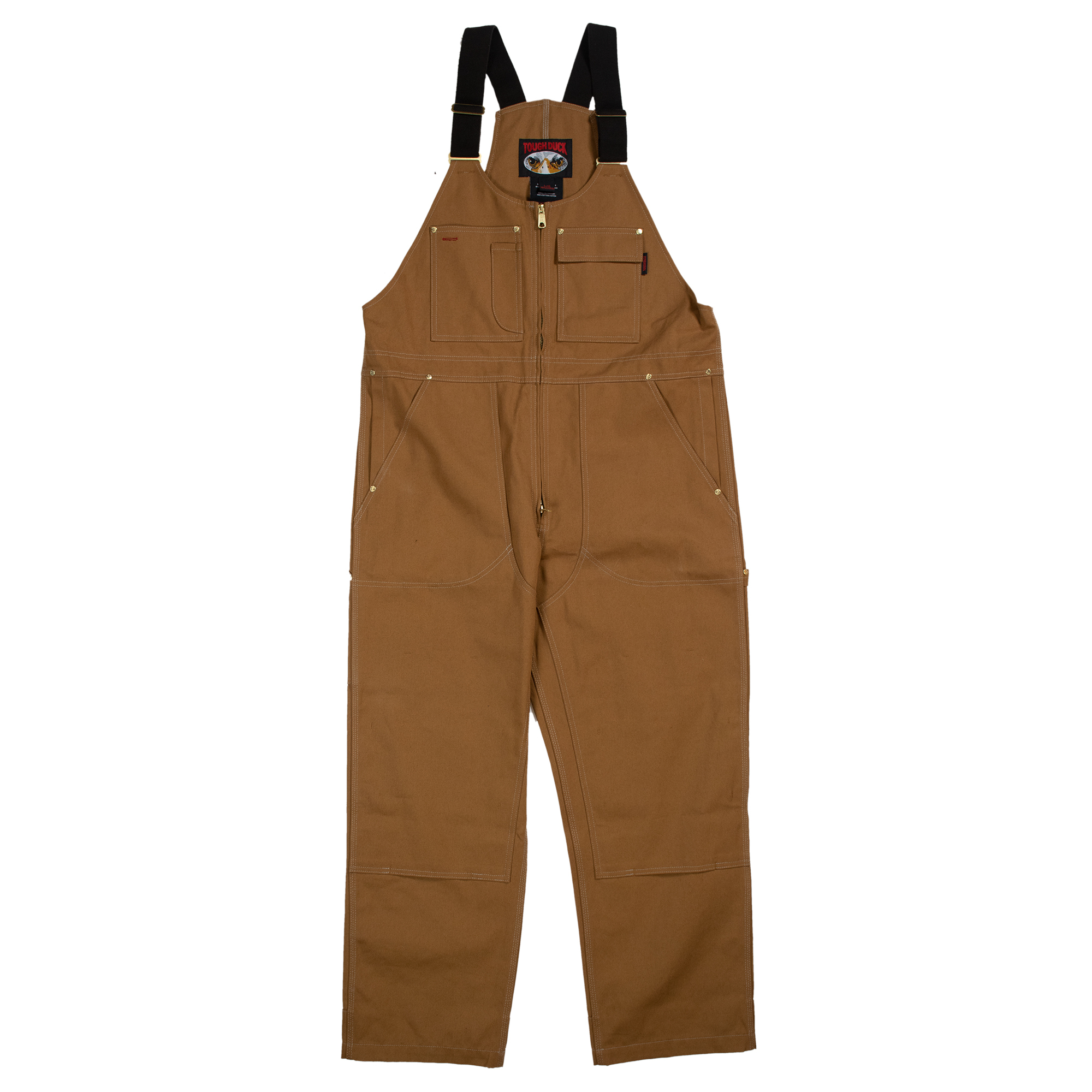 Tough Duck, Deluxe Unlined Bib Overall, Size L, Color Brown, Model# WB041-BROWN-L