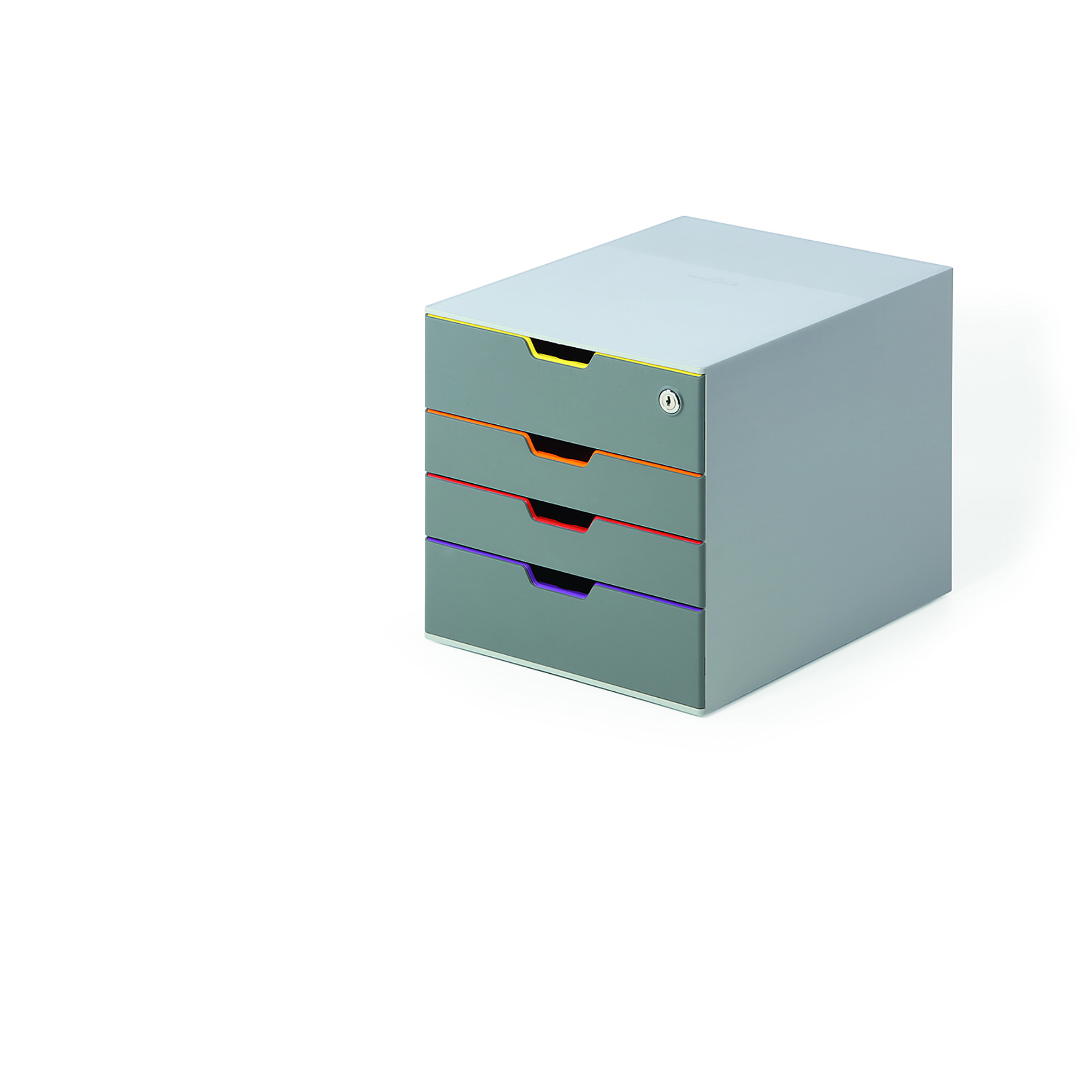 Durable, VARICOLOR SAFE 4 Drawer Storage w/Lock Gray/Multi, Color Finish Gray, Model# 760627