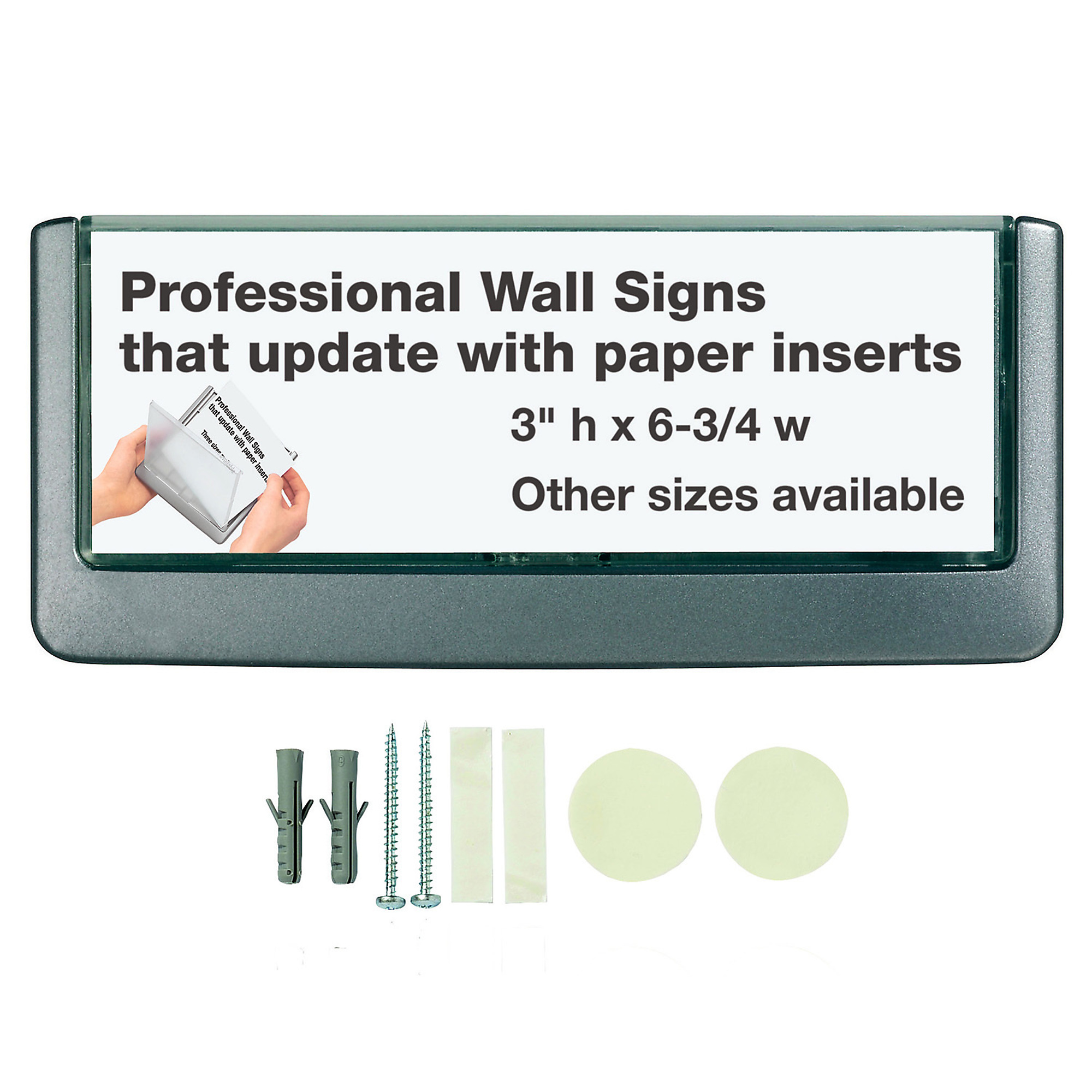 Durable, CLICK SIGN (5-7/8in. w x 2-1/8in. h), Color Finish Gray, Model# 486037