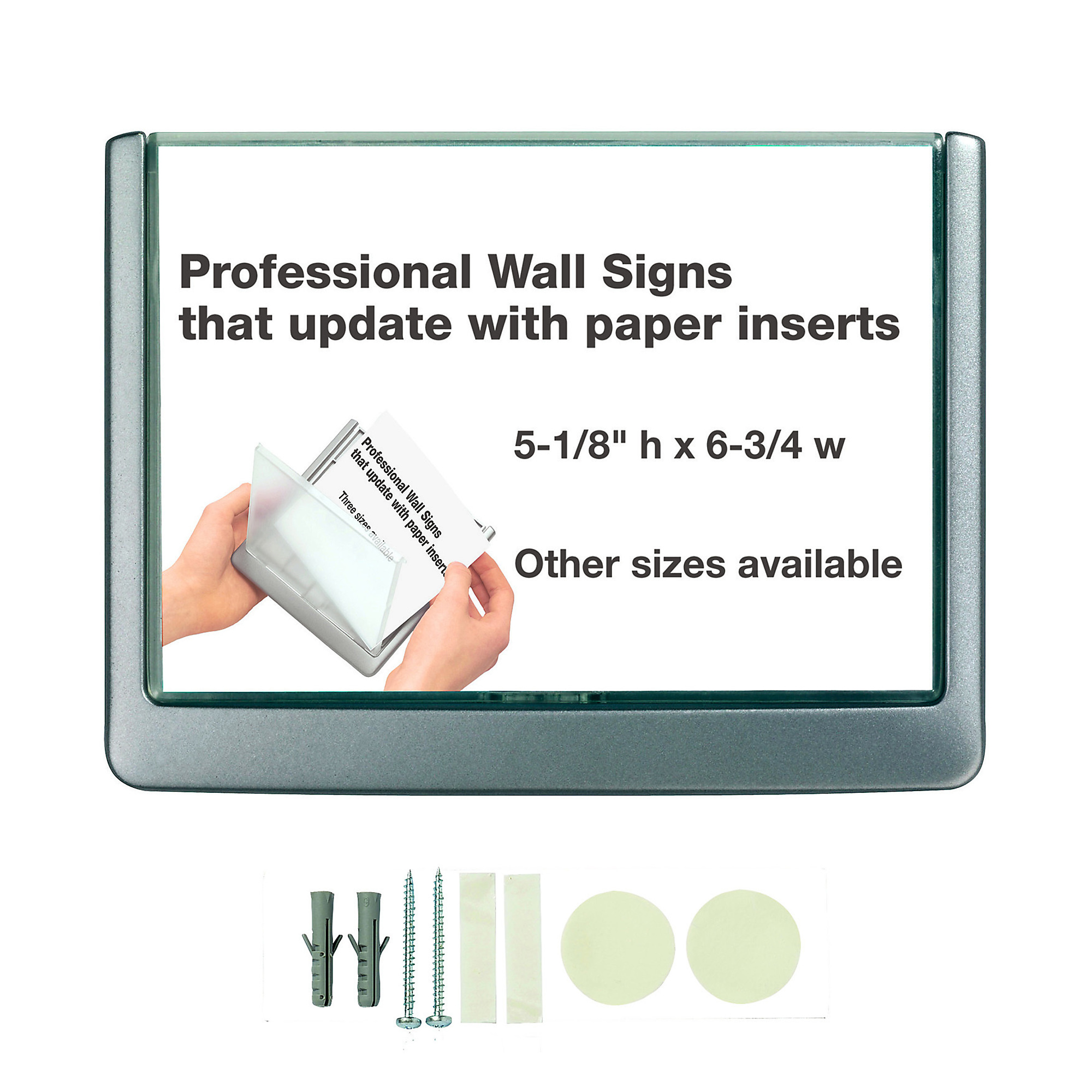 Durable, CLICK SIGN (5-7/8in. w x 4-1/8in. h), Color Finish Gray, Model# 486137