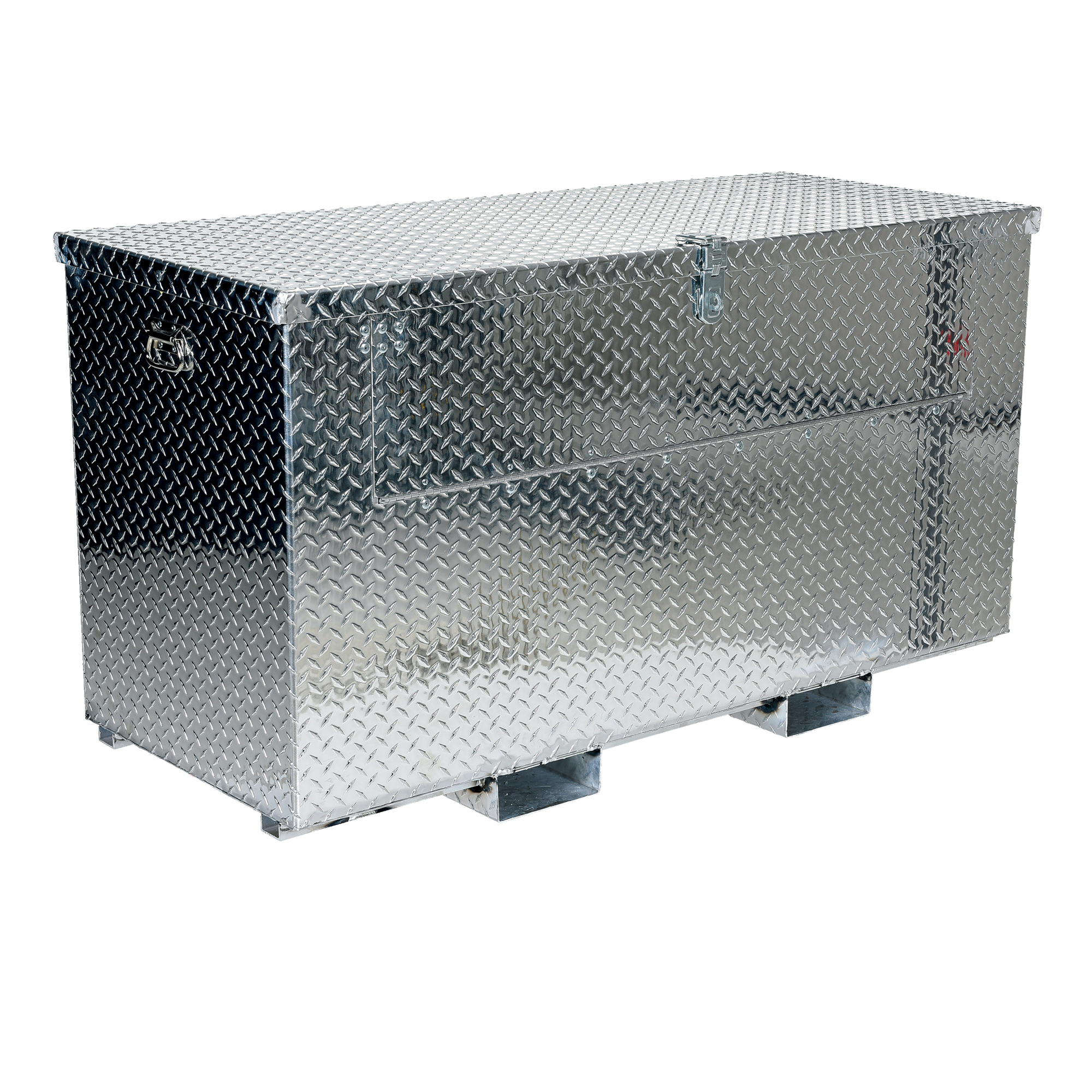 Vestil Aluminum Portable Tool Box with Fold Down Front Door with Fork Pockets 25-7/8 In. x 61-1/4 In. x 34-1/16 In. 2500 Lb. Capacity Silver