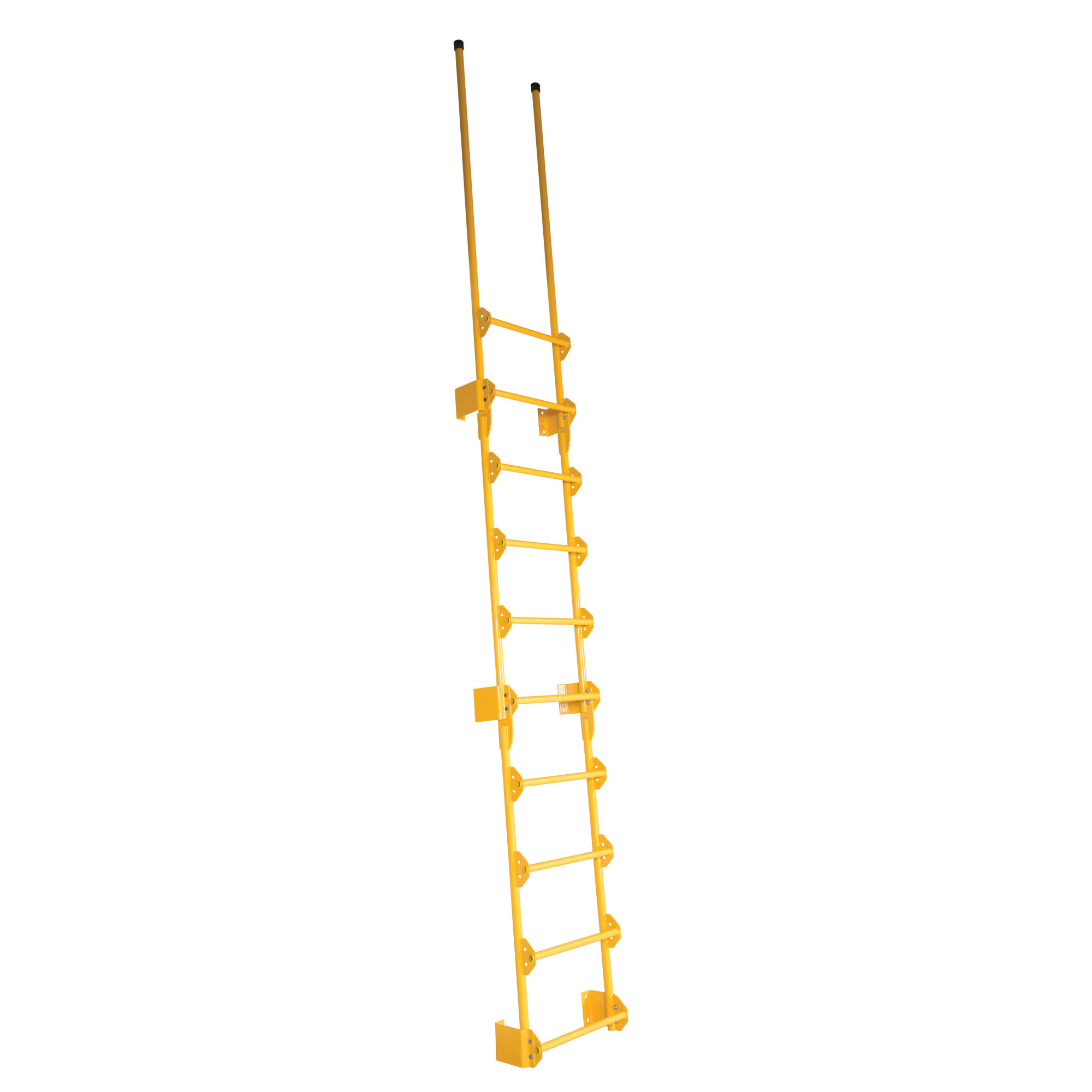 Vestil Steel Walk Through Dock Ladder 10 Step 300 Lb. Capacity Yellow
