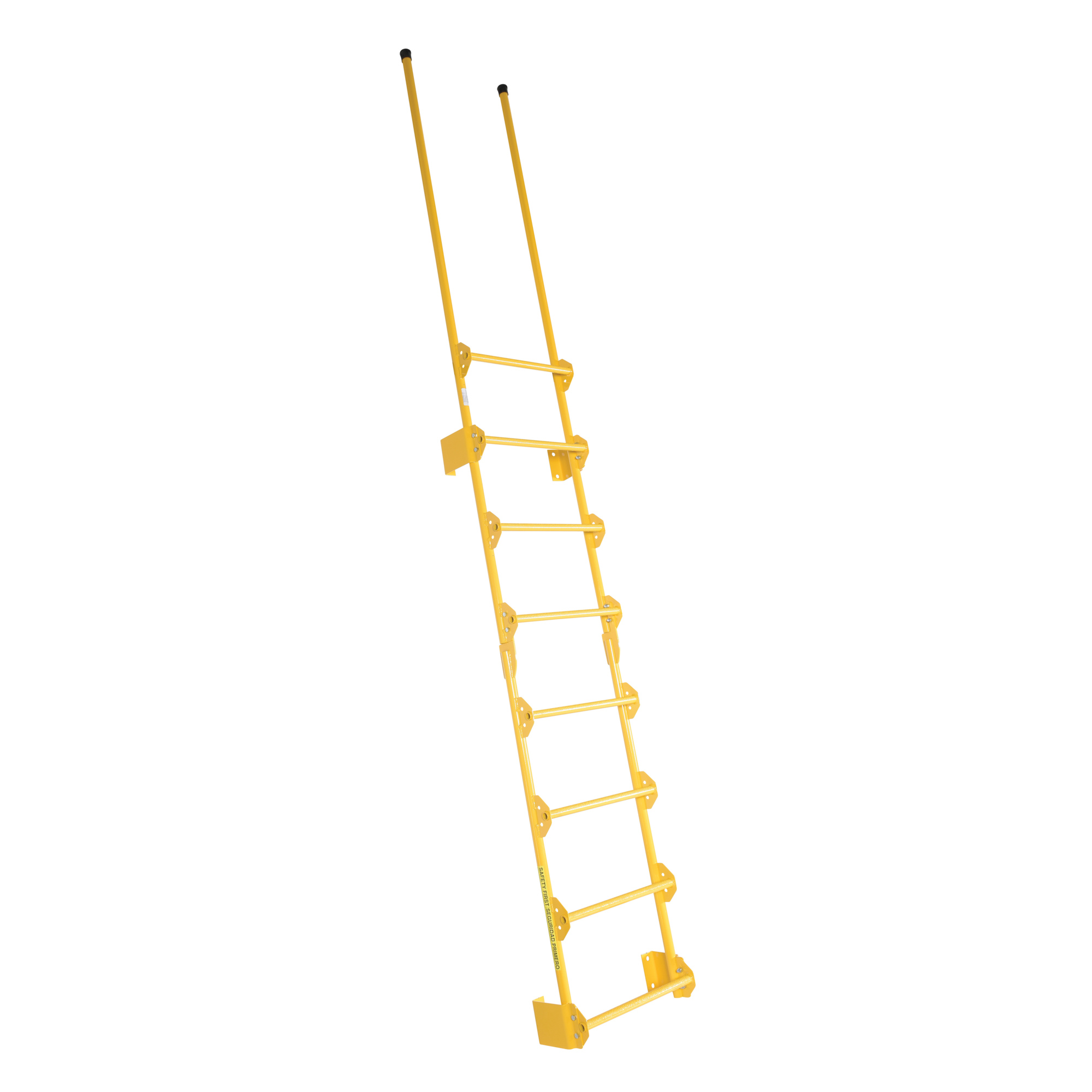 Vestil Steel Walk Through Dock Ladder 8 Step 300 Lb. Capacity Yellow