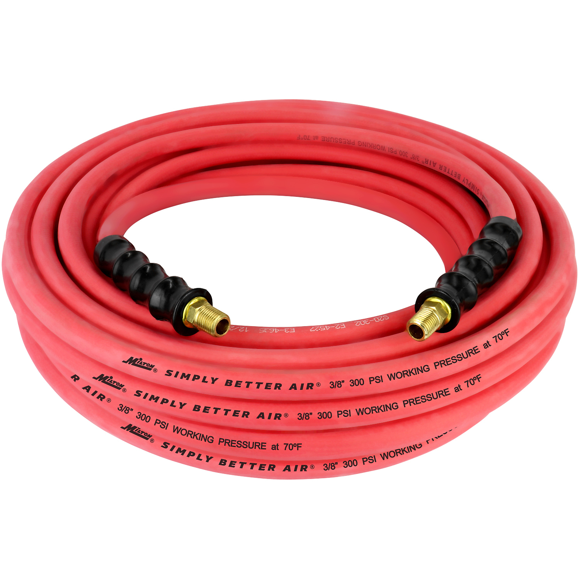 Milton 3/8in. x 50ft. Rubber Hose, 300 PSI, Model# ULR385014