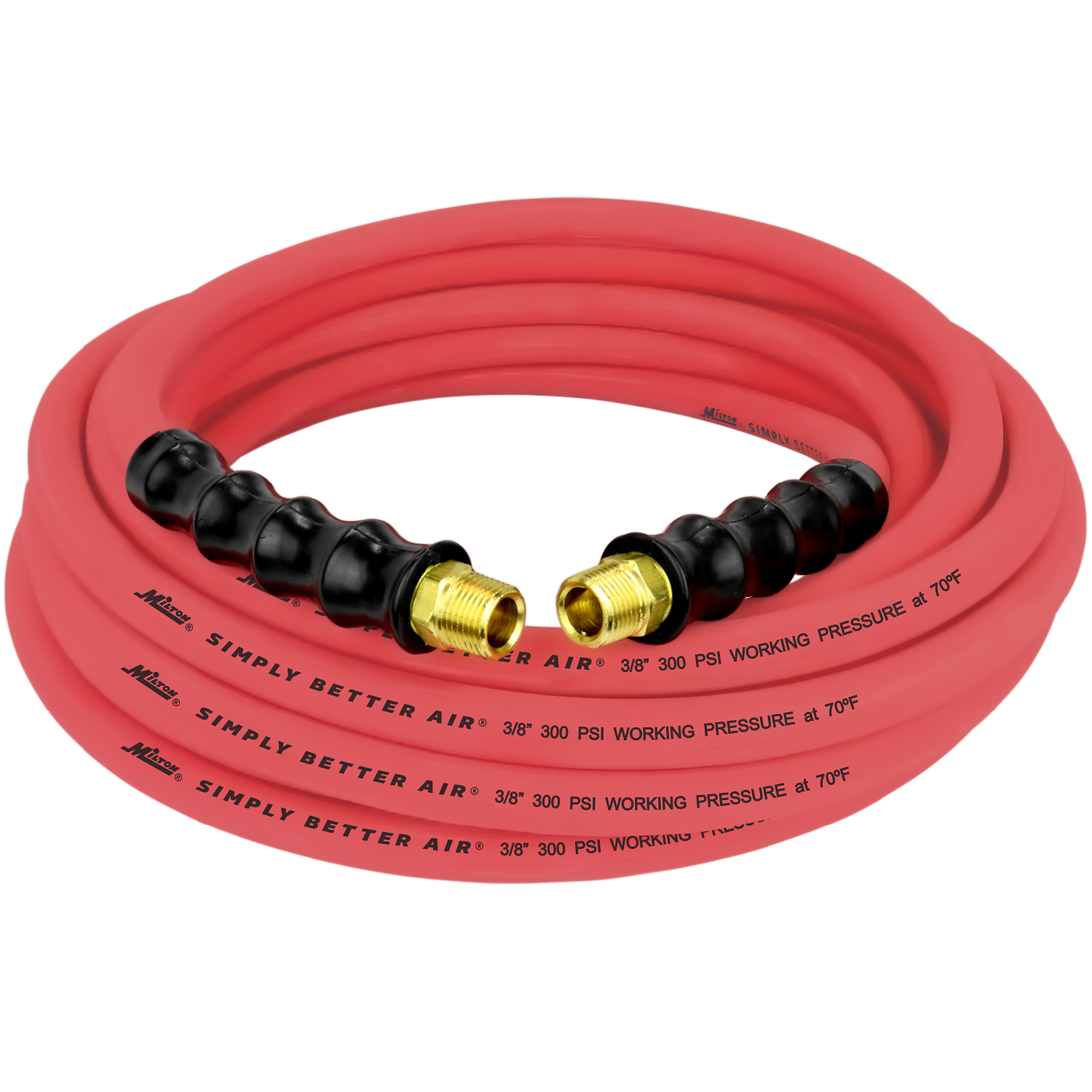 Milton 3/8in. x 35ft. Rubber Hose, 300 PSI, Model# ULR383538
